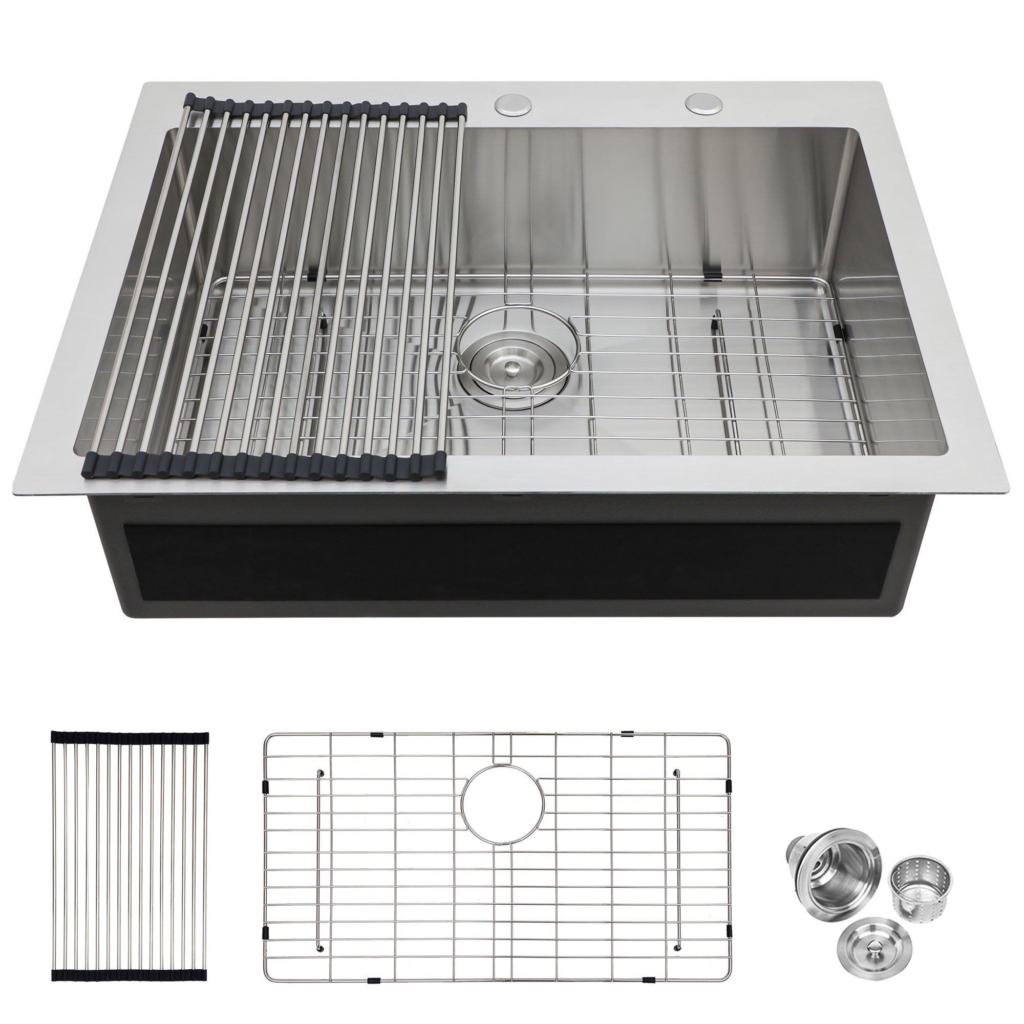 Drop-In Single Bowl Kitchen Sink, Stainless Steel (SS40)