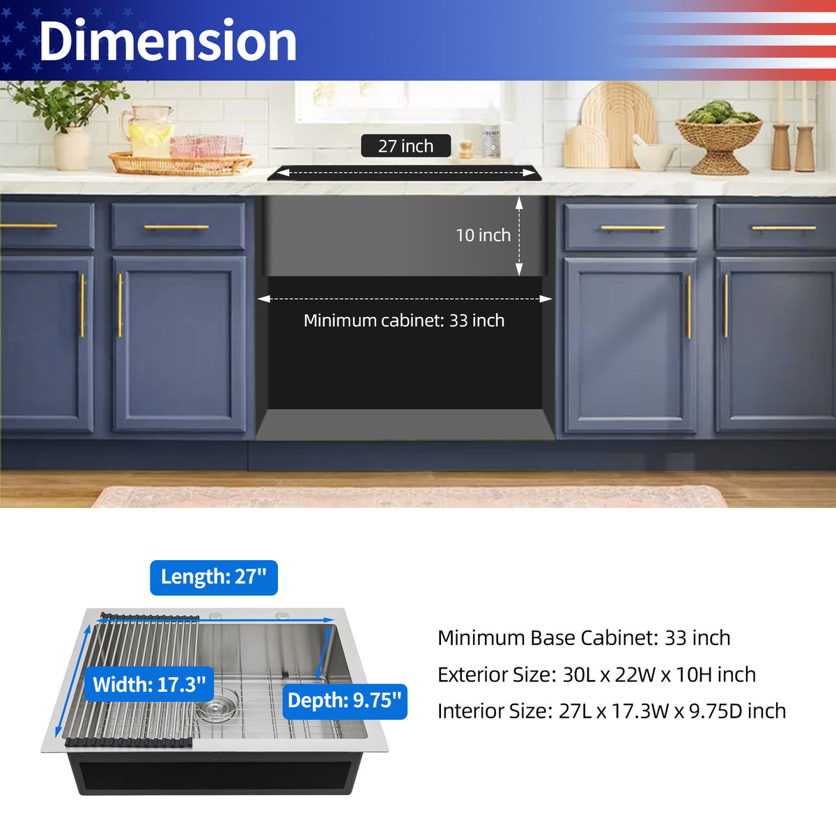 RAINLEX Drop-In Single Bowl Kitchen Sink in Stainless Steel (SS40)