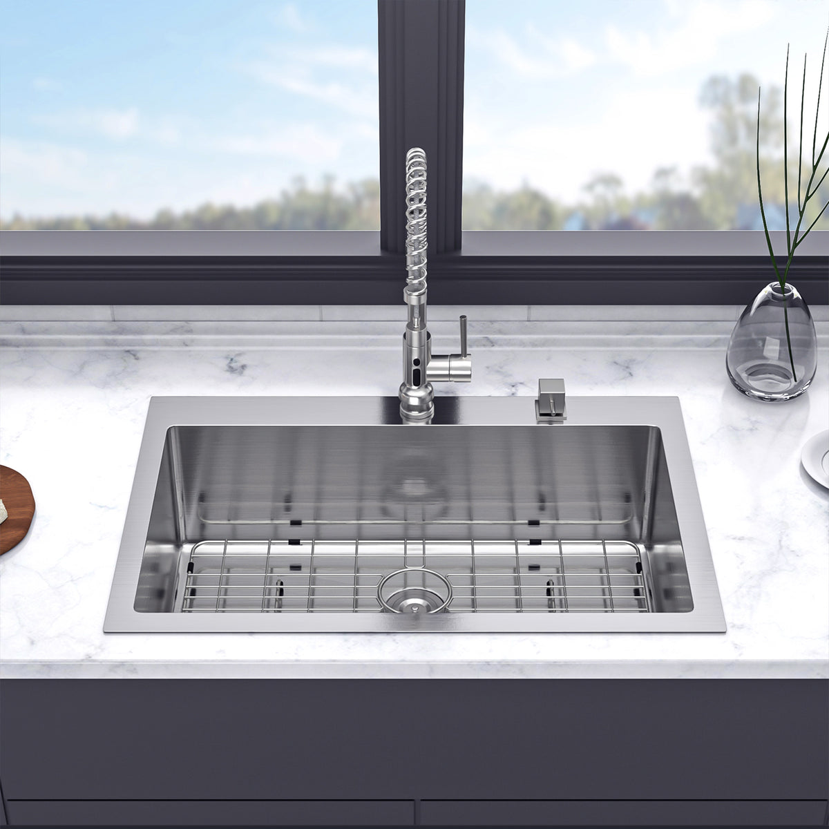 RAINLEX Drop-In Single Bowl Kitchen Sink in Stainless Steel (SS40)