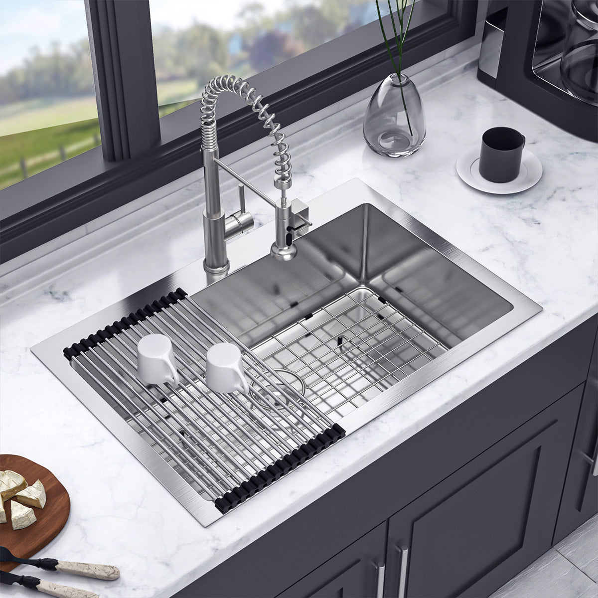 RAINLEX Drop-In Single Bowl Kitchen Sink in Stainless Steel (SS40)