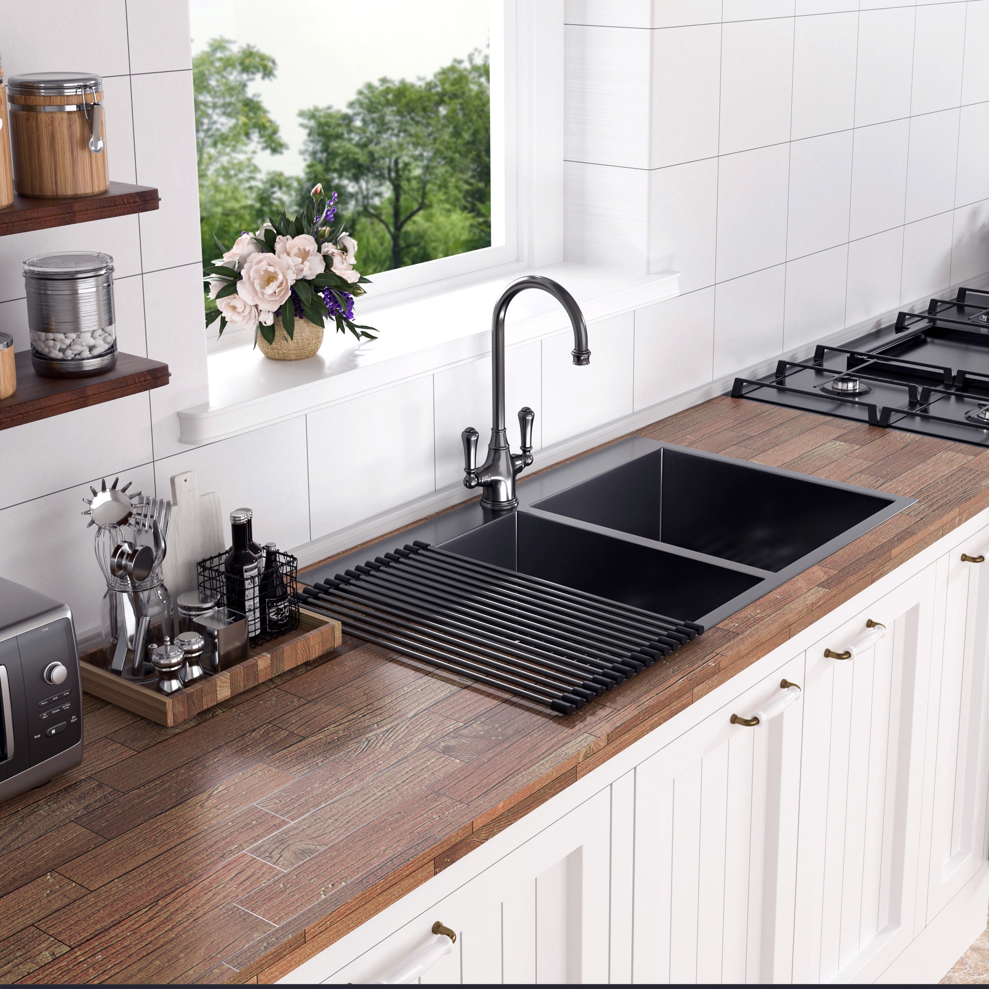 Drop-in Double Bowl Stainless Steel Kitchen Sink RX-SS43