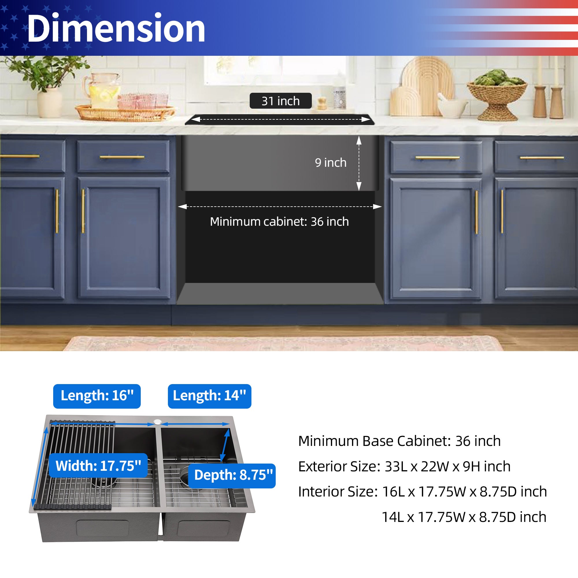 Drop-in Double Bowl Stainless Steel Kitchen Sink RX-SS43