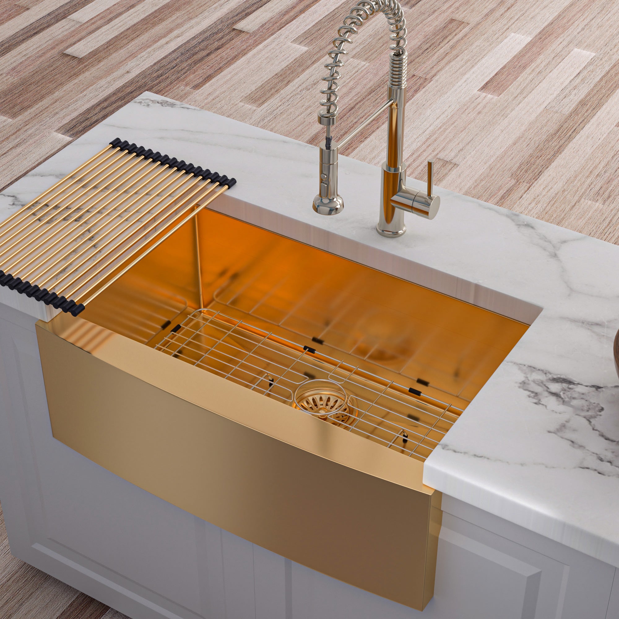 Farmhouse Apron-Front Single Bowl Kitchen Sink, Stainless Steel (SS47)