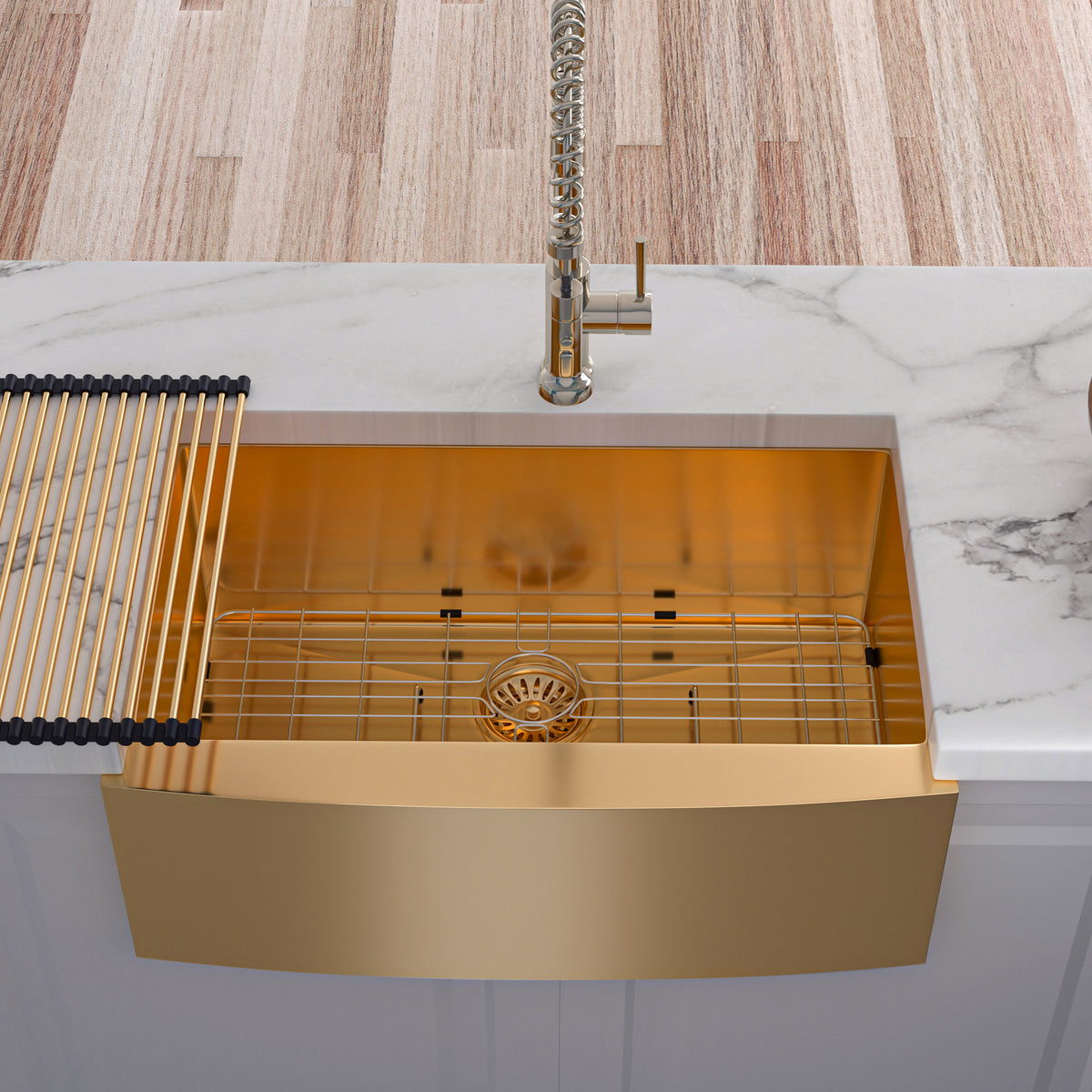 RAINLEX Farmhouse Apron-Front Kitchen Sink in Stainless Steel (SS47)