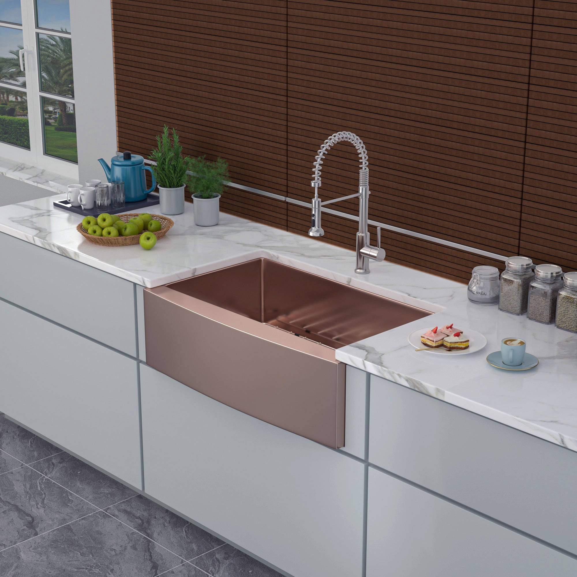 Farmhouse Apron-Front Single Bowl Kitchen Sink, Stainless Steel (SS48)