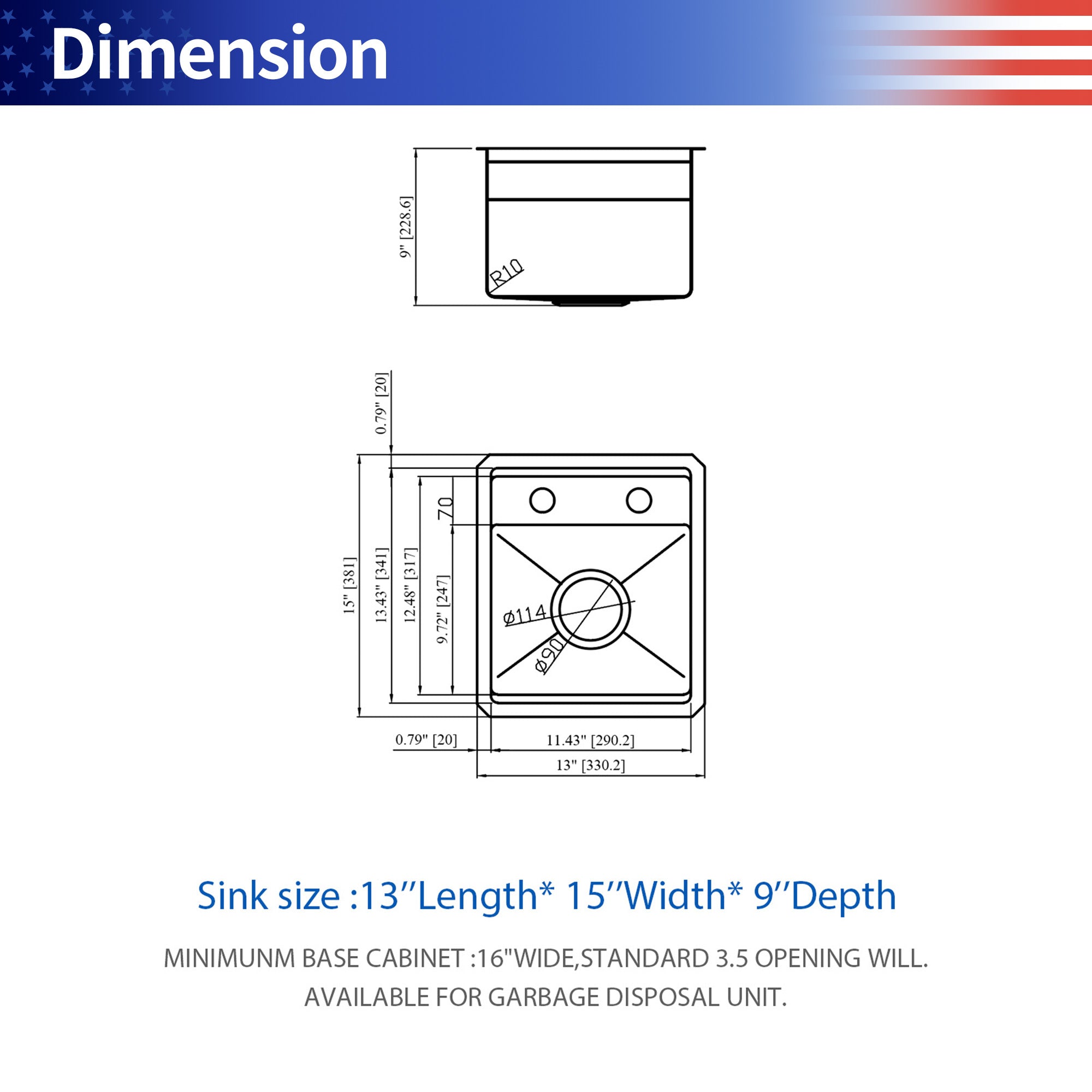 21” Undermount Workstation Bar Sink with Folding Faucet & Cutting Board, 16 Gauge Stainless Steel Single Bowl Prep Sink