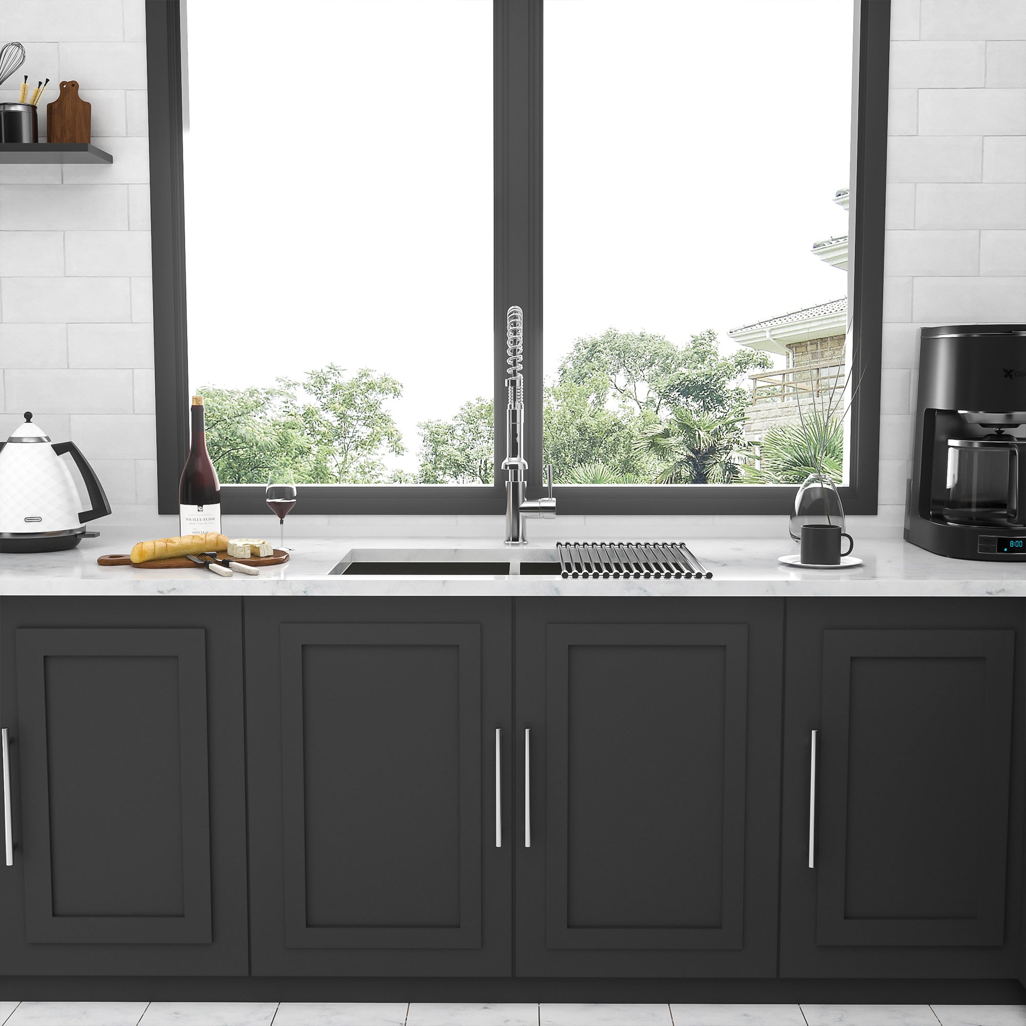 32" Undermount Double Bowl Kitchen Sink, 16 Gauge Stainless Steel, 50/50