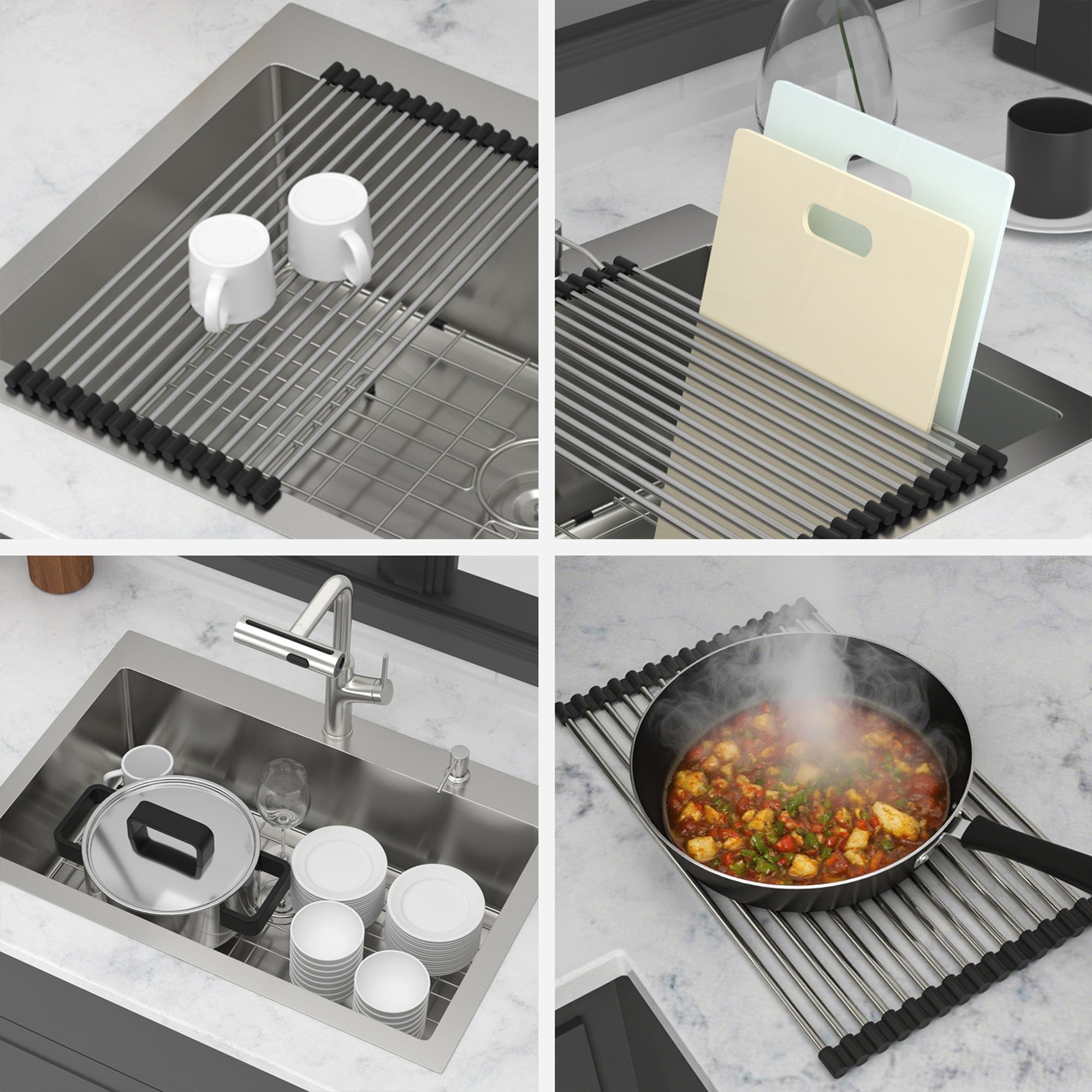 30" Drop-In Single Bowl Kitchen Sink with Pull-Out Faucet, Stainless Steel