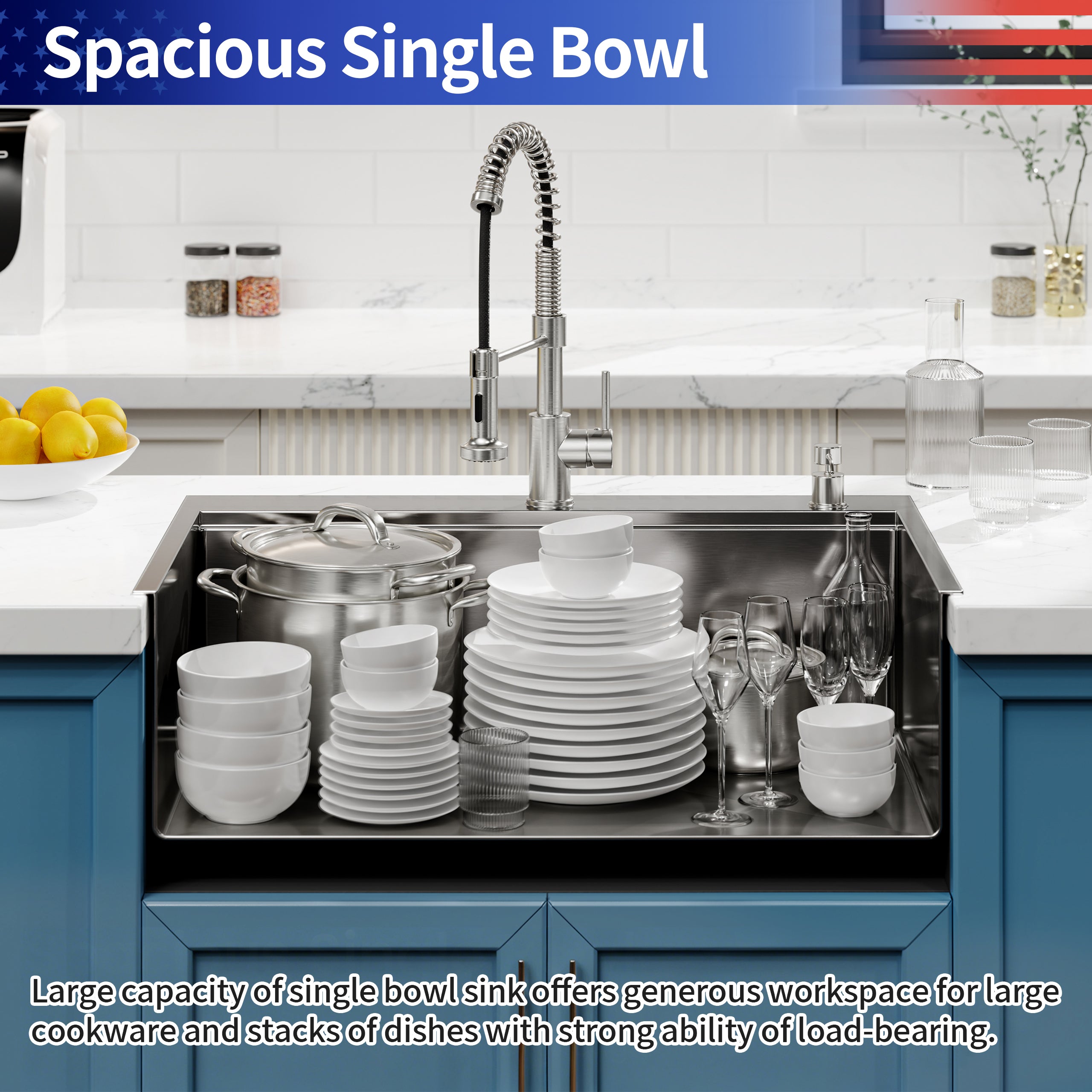 30" x 22" Drop-In Single Bowl Workstation Sink, 16 Gauge Black Stainless Steel