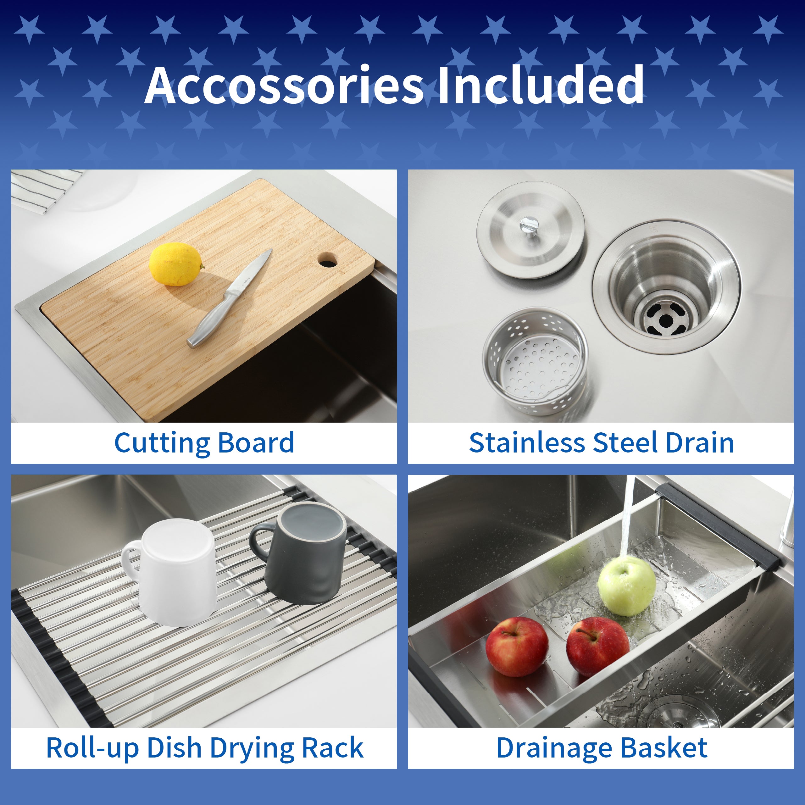 30" x 19" Undermount Stainless Steel Kitchen Sink, Single Bowl Handmade Sink in Brushed Nickel with Workstation Accessories