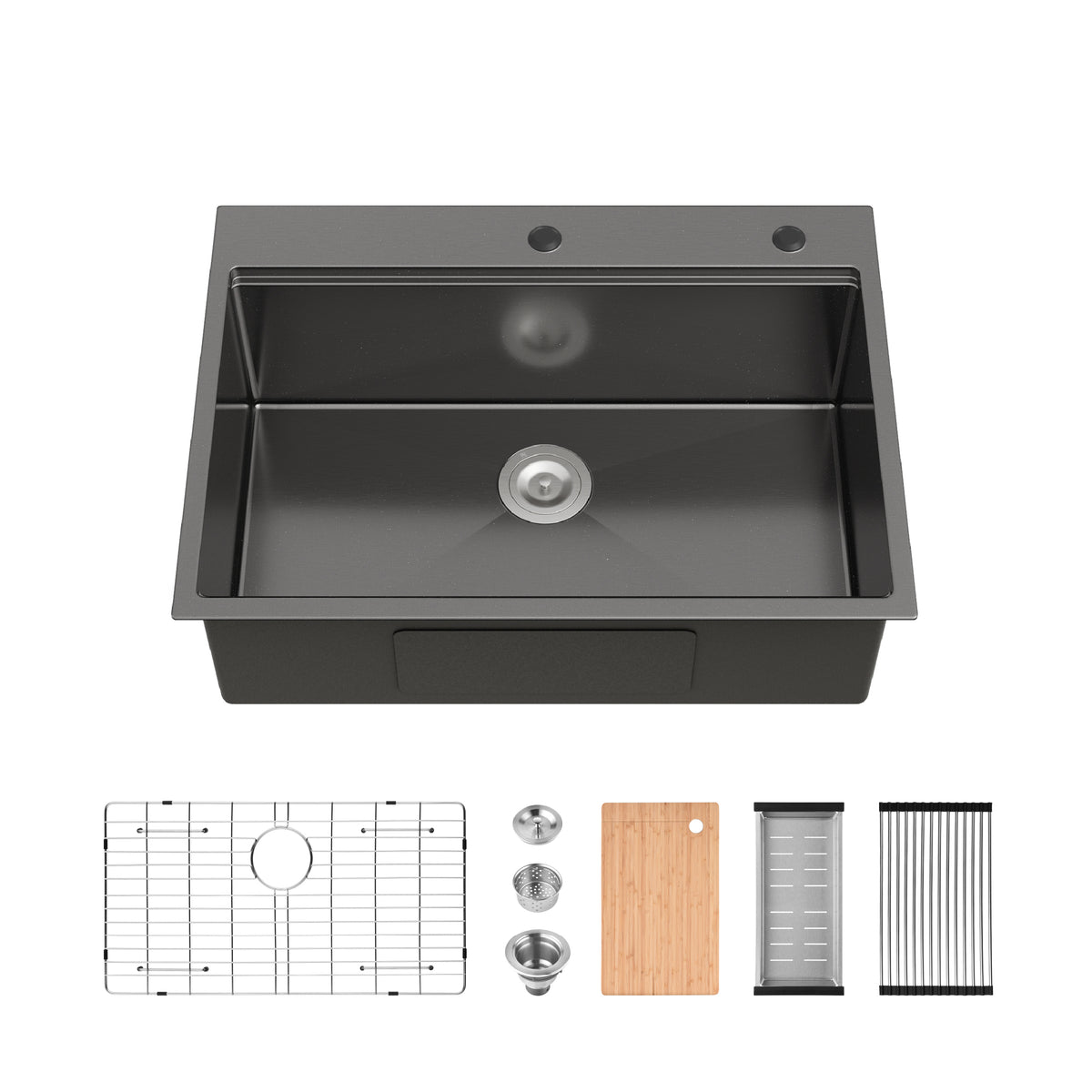RAINLEX 30 in. x 22 in. Drop-In Single Bowl Workstation Sink in Stainless Steel - RX-SS70-3022