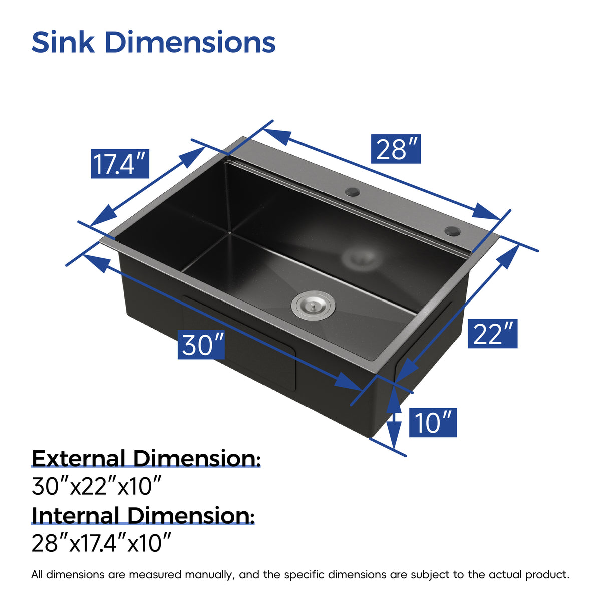 RAINLEX 30 in. x 22 in. Drop-In Single Bowl Workstation Sink in Stainless Steel - RX-SS70-3022
