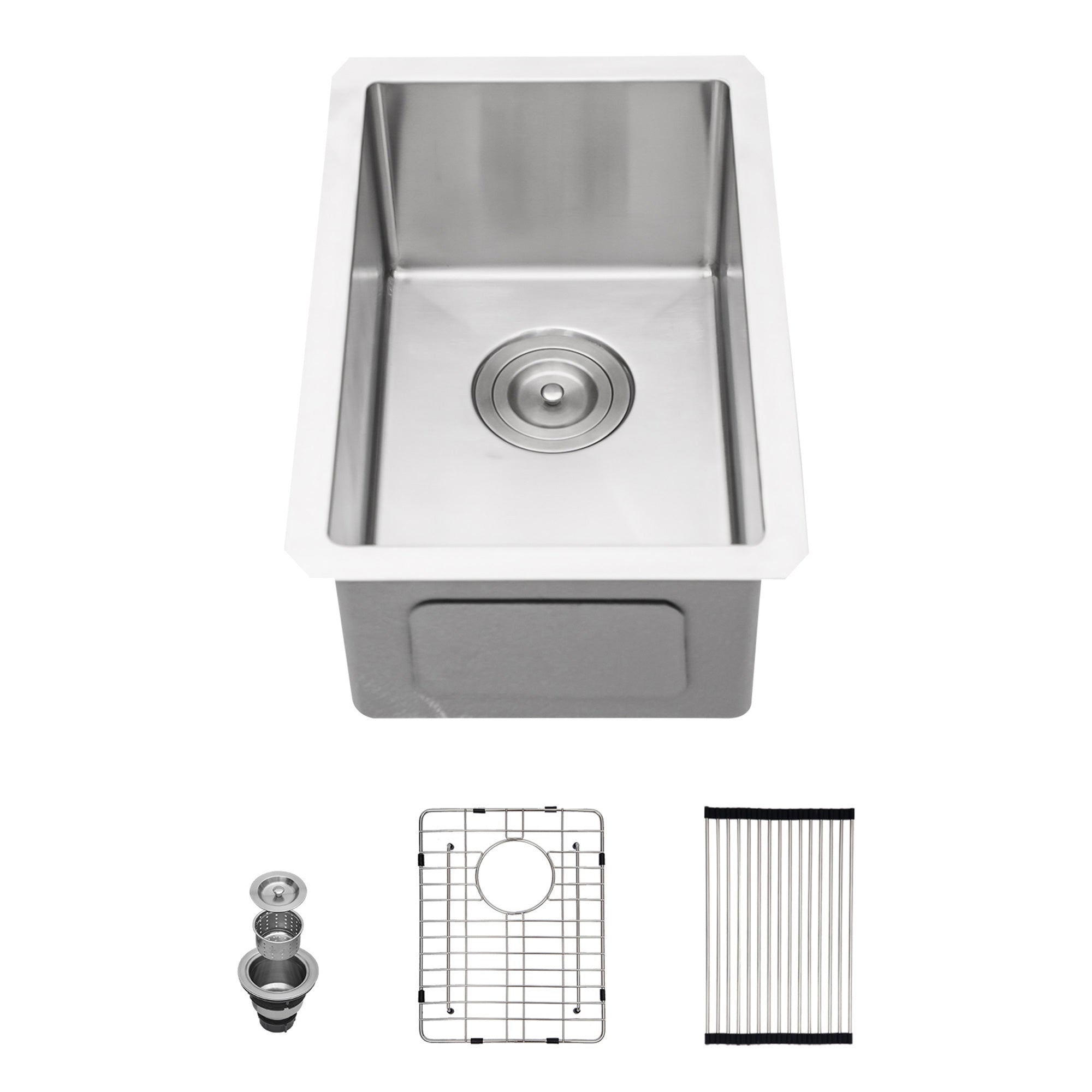 10" x 18" Undermount Single Bowl Prep Sink, 16 Gauge Stainless Steel