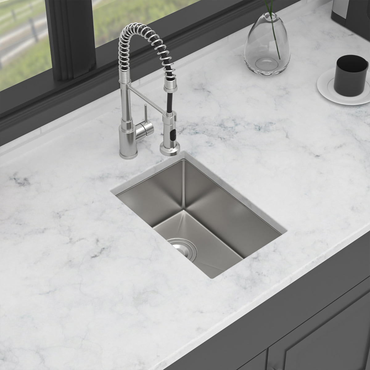 RAINLEX 10 in. x 18 in. Undermount Single Bowl Prep Sink