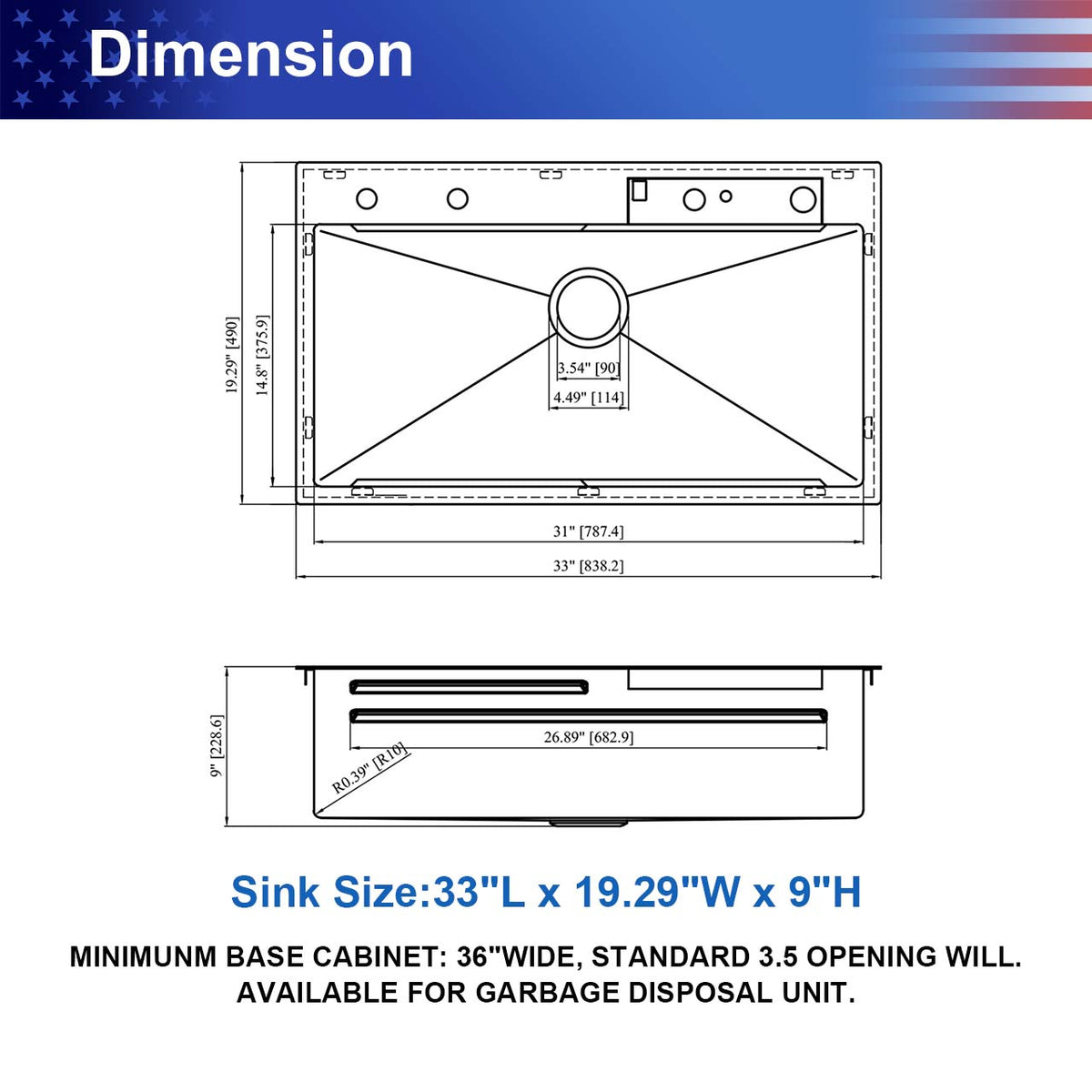 RAINLEX Undermount Single Bowl Workstation Sink in Stainless Steel