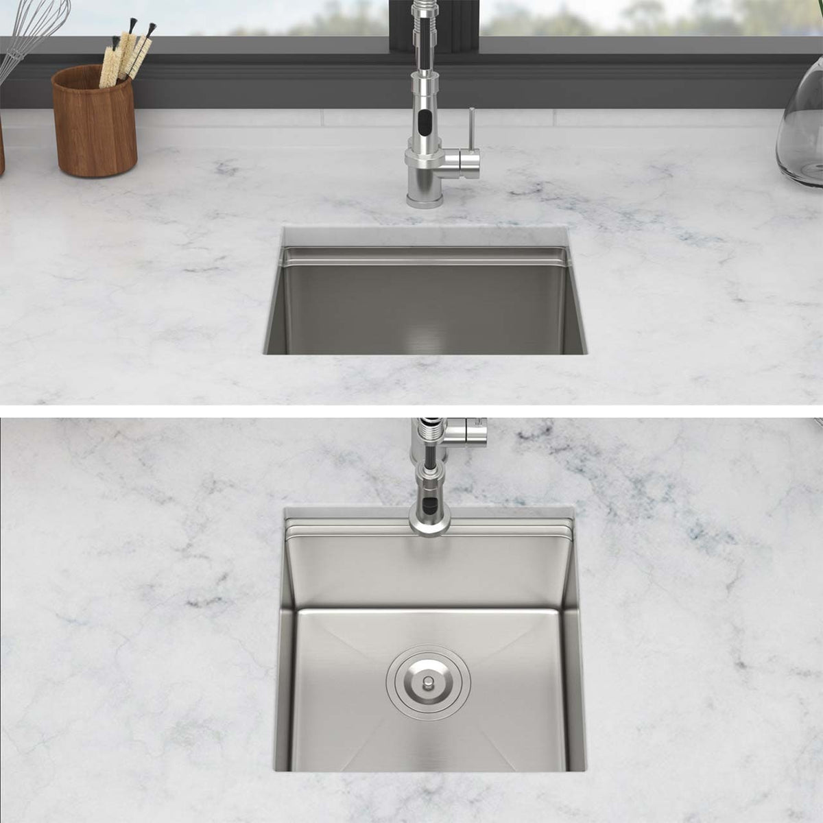 RAINLEX 17 in. Undermount Single Bowl Workstation Sink