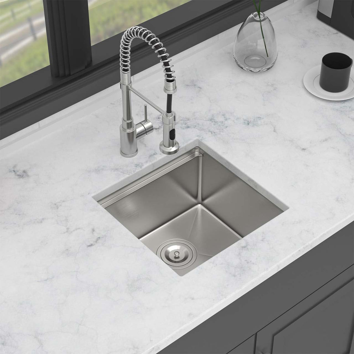 RAINLEX 17 in. Undermount Single Bowl Workstation Sink