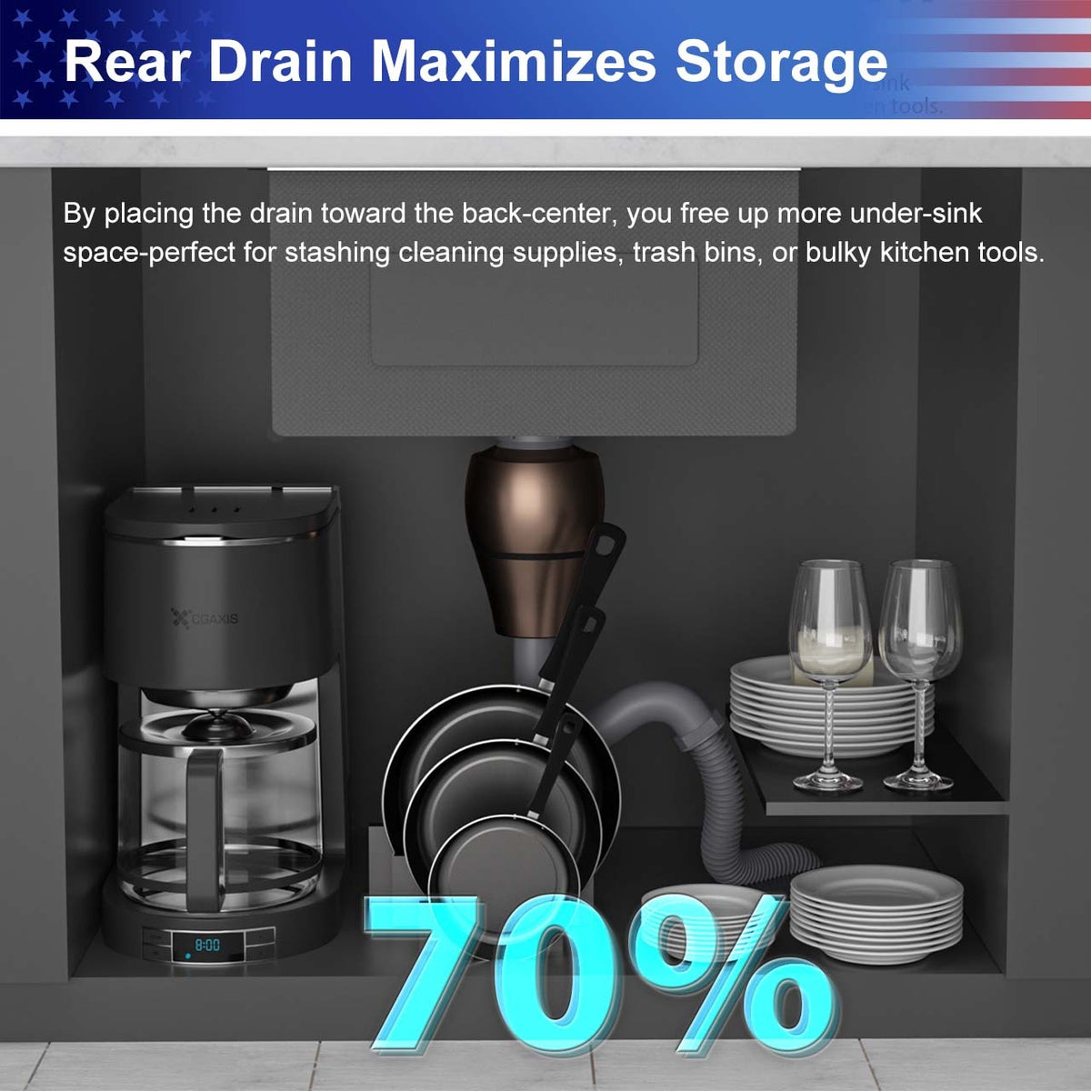 RAINLEX 17 in. Undermount Single Bowl Workstation Sink