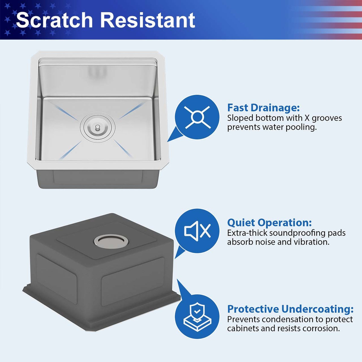 RAINLEX 17 in. Undermount Single Bowl Workstation Sink