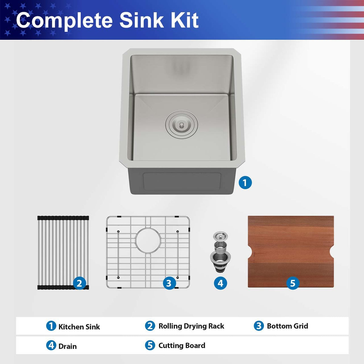 RAINLEX 17 in. Undermount Single Bowl Workstation Sink