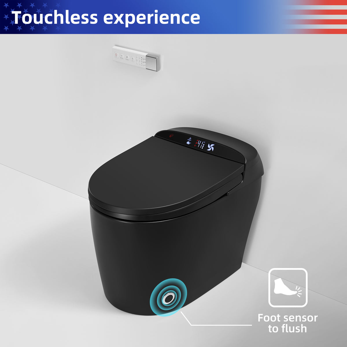 RAINLEX Smart Toilet with Built-In Bidet, Matte Black (T02)