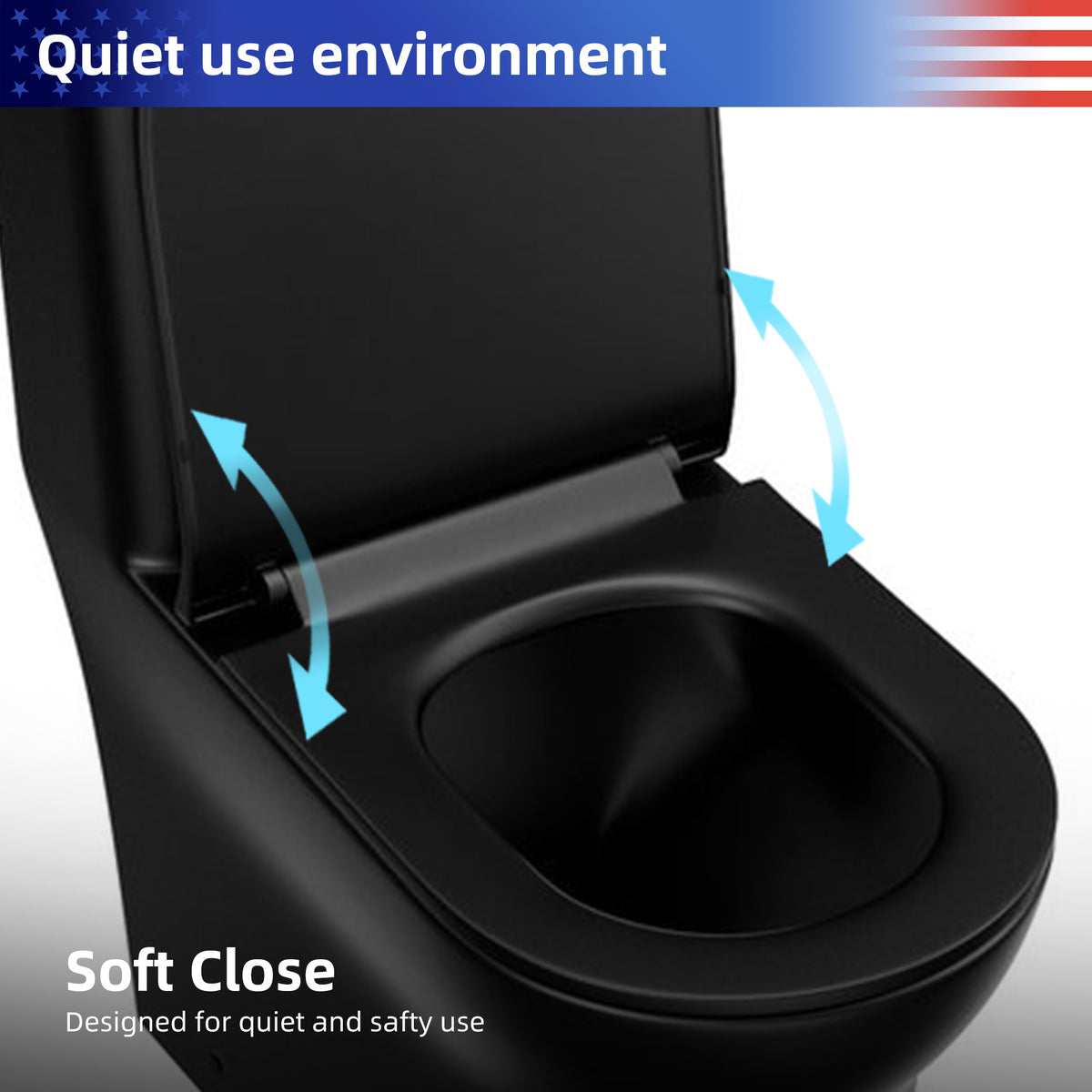 Toilette monobloc en noir mat RX-T03MB