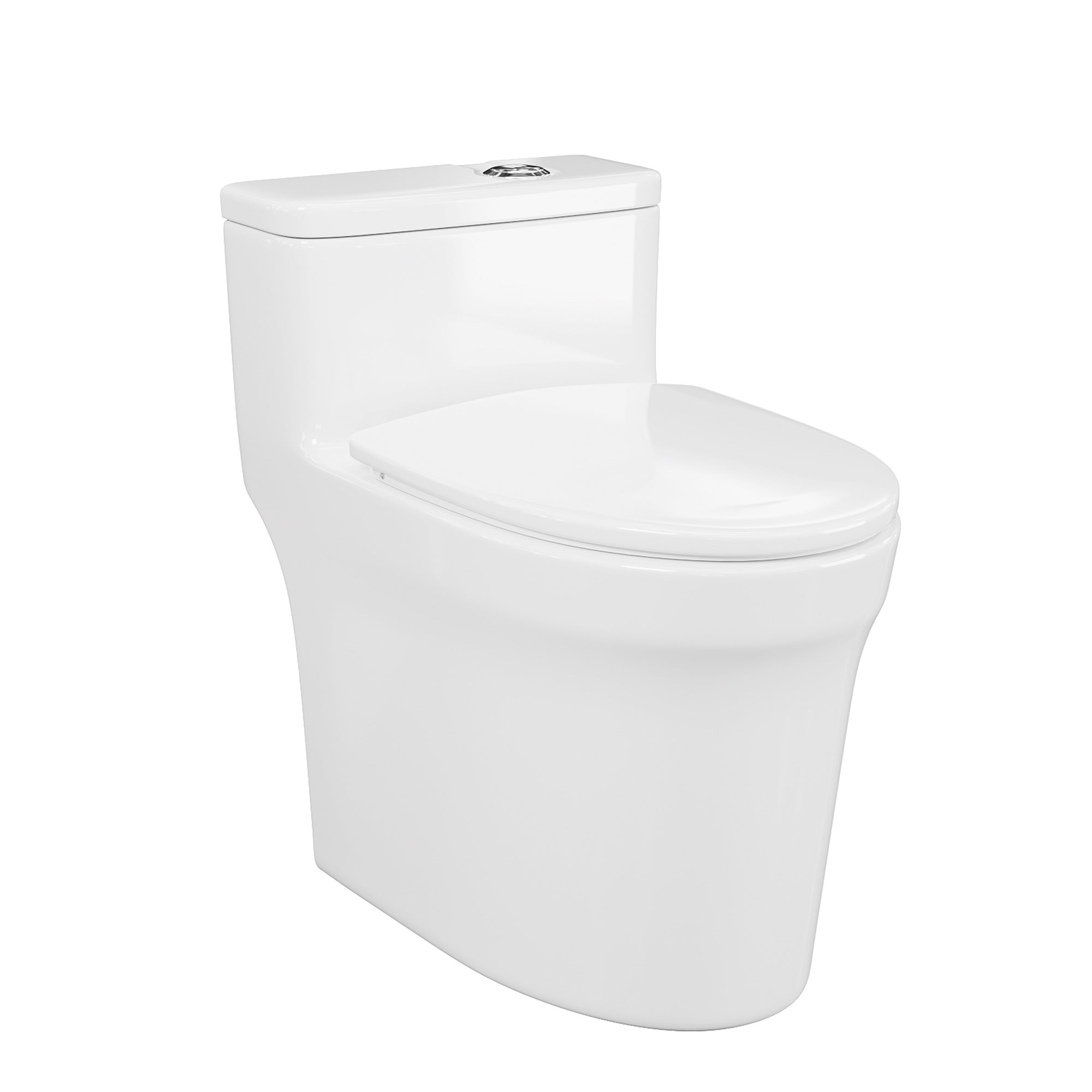 One-Piece Elongated Toilet, White (T04)