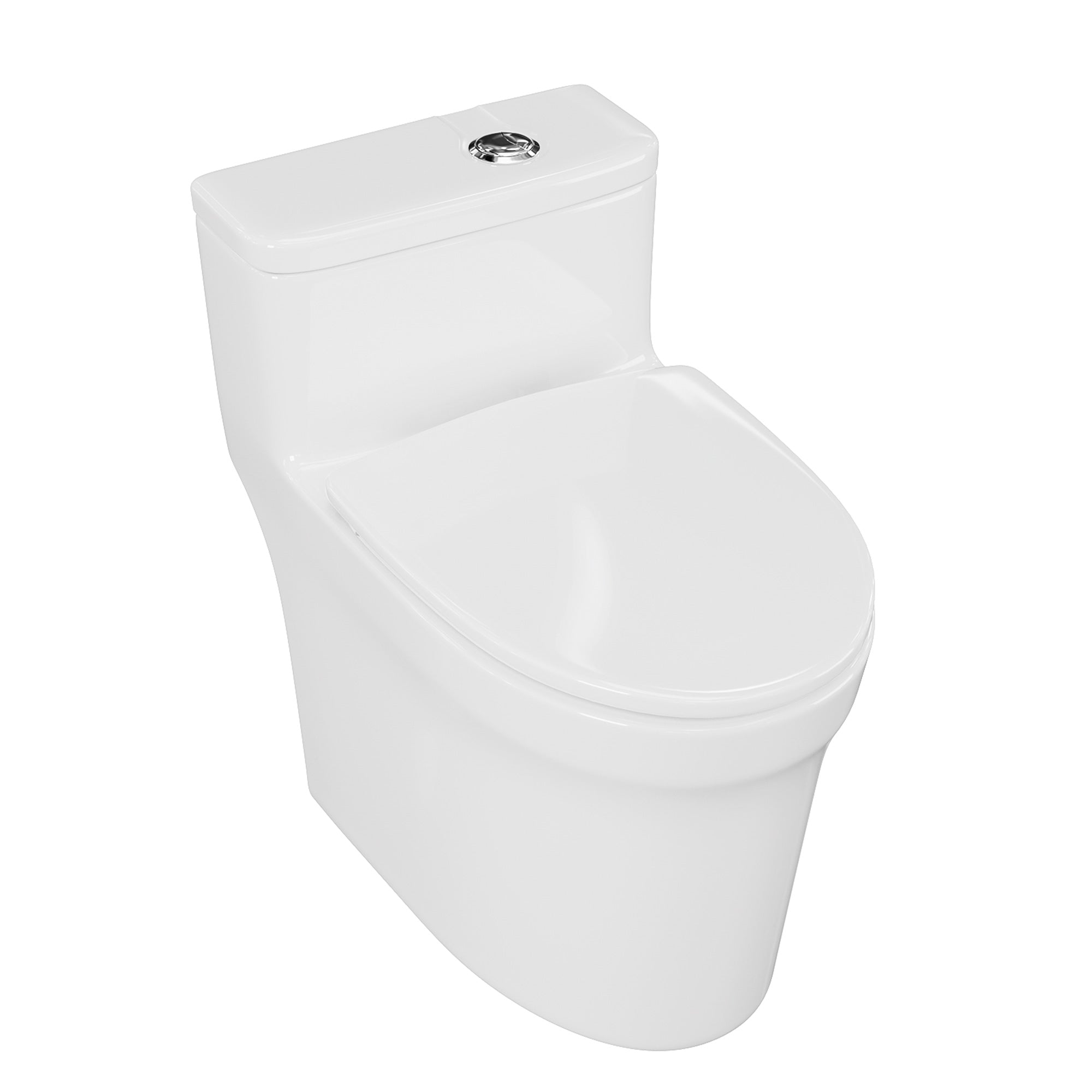 One-Piece Elongated Toilet, White (T04)
