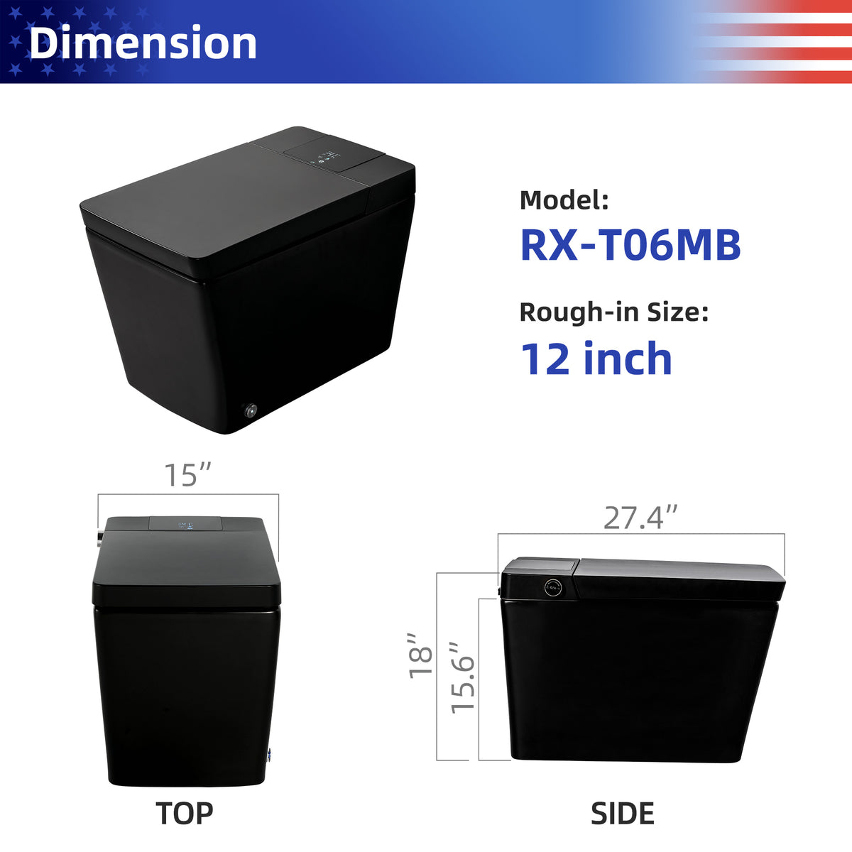 Toilettes intelligentes avec bidet intégré RX-T06MB