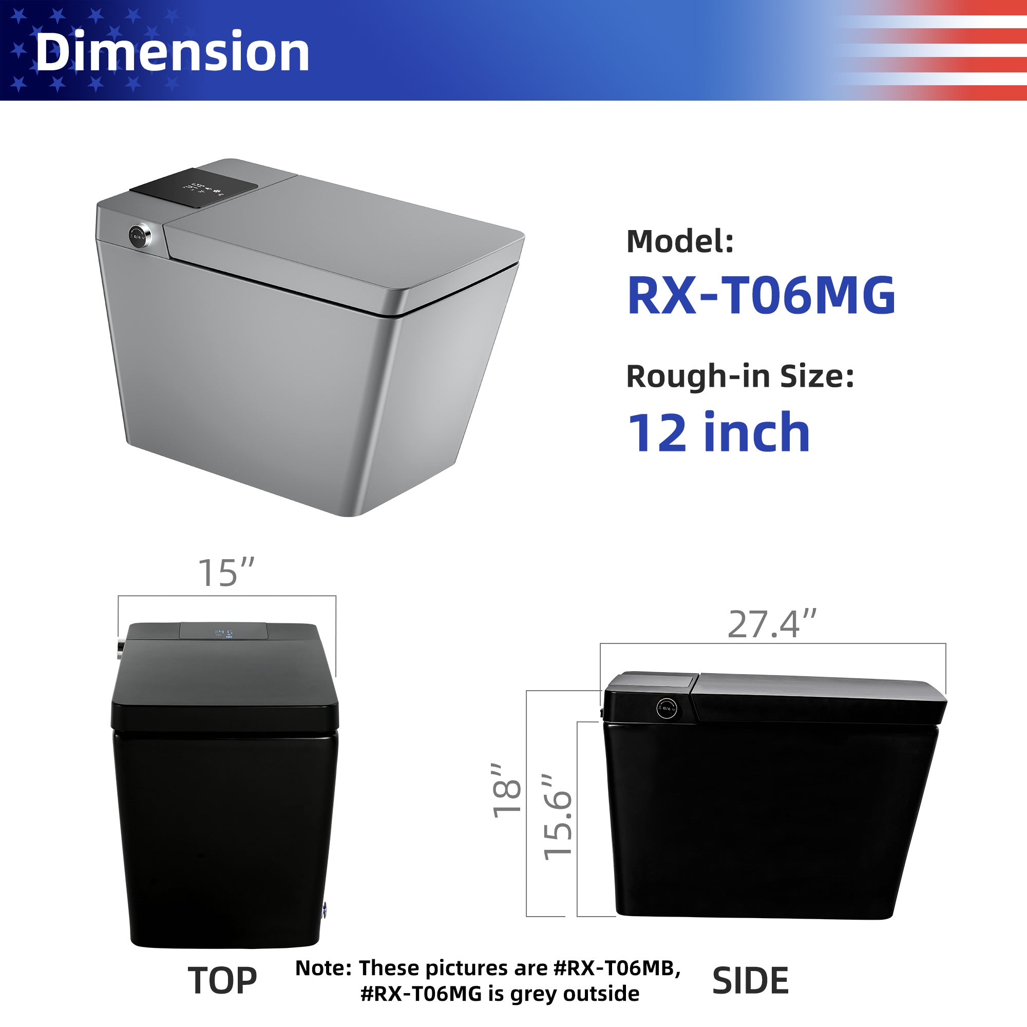 Toilettes intelligentes avec bidet intégré RX-T06MG