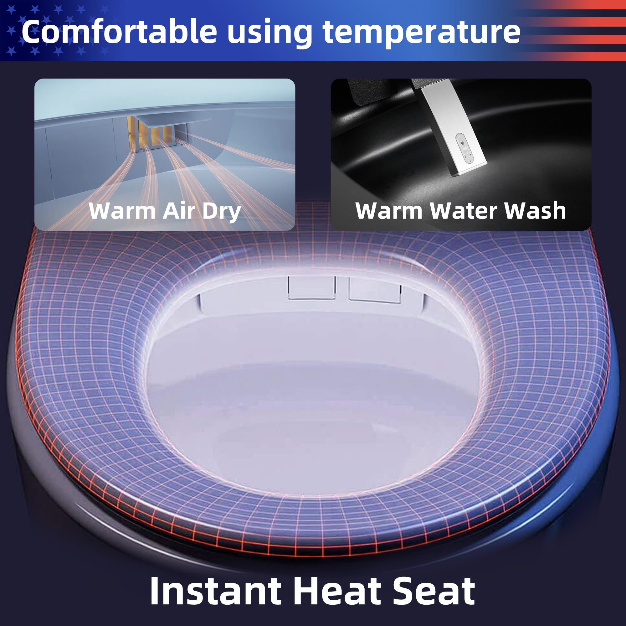 Smart Toilet with Built-In Bidet, White (T06)