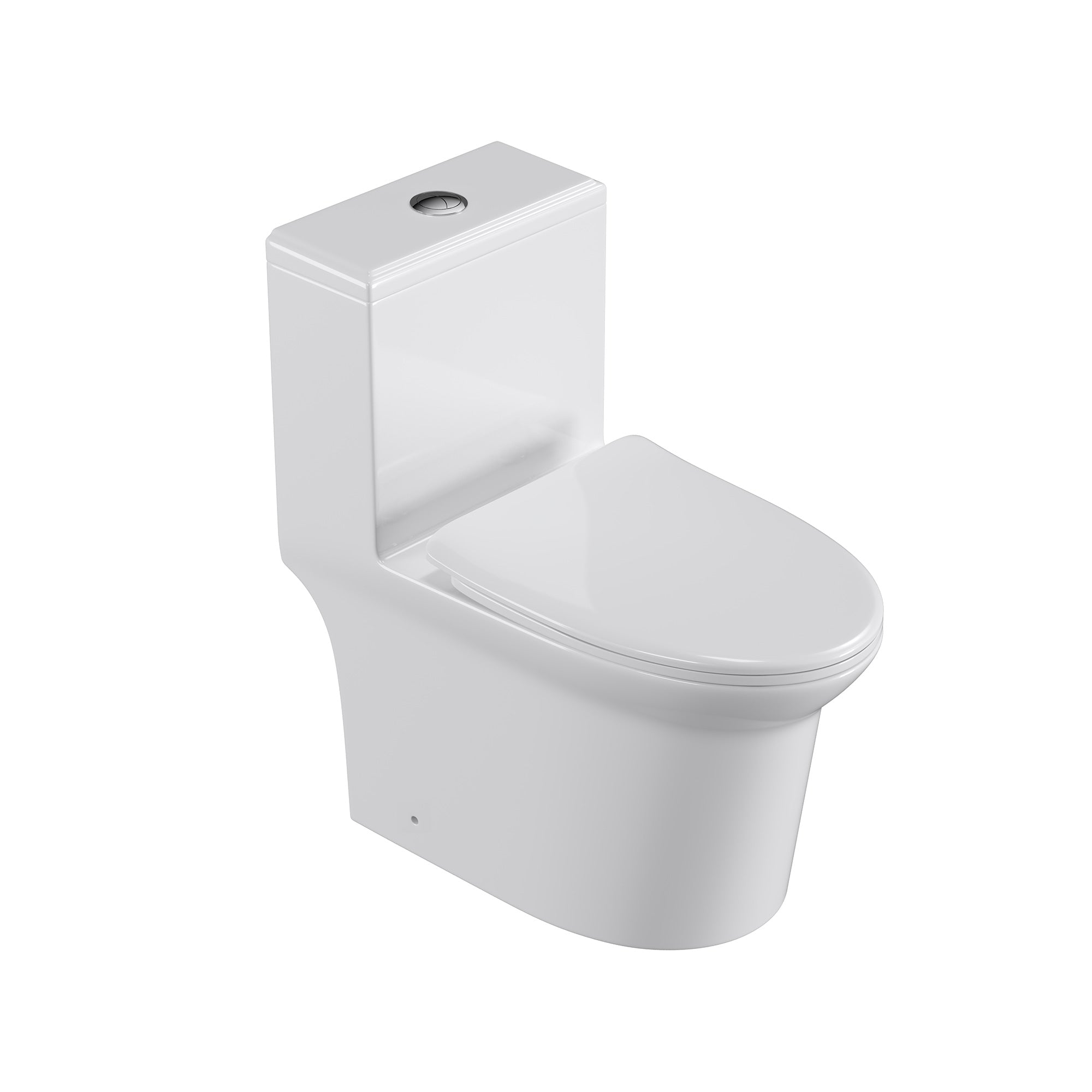 One-Piece Elongated Toilet, White (T08)