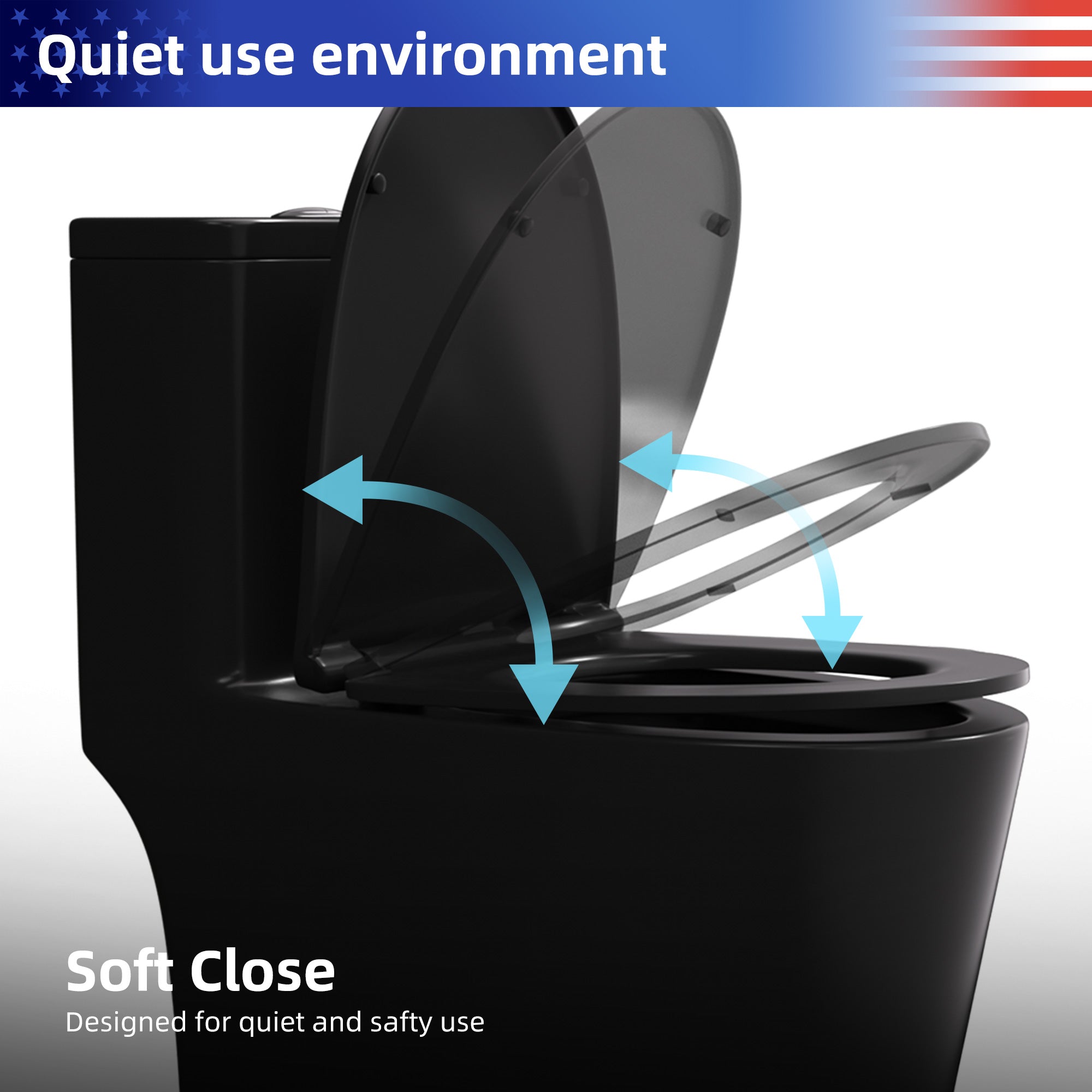 Toilette monobloc en noir mat RX-T09MB