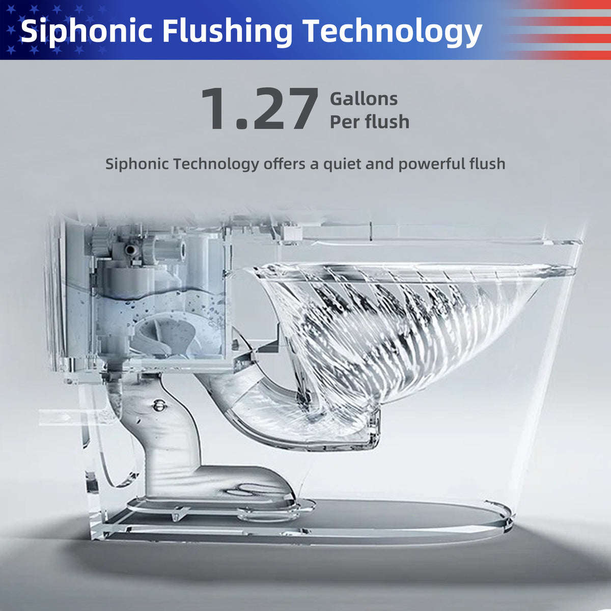 RAINLEX Smart Toilet with Built-In Bidet, White (T12)