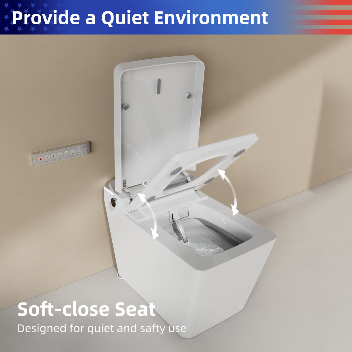 RAINLEX Smart Toilet with Built-In Bidet, White (T15)