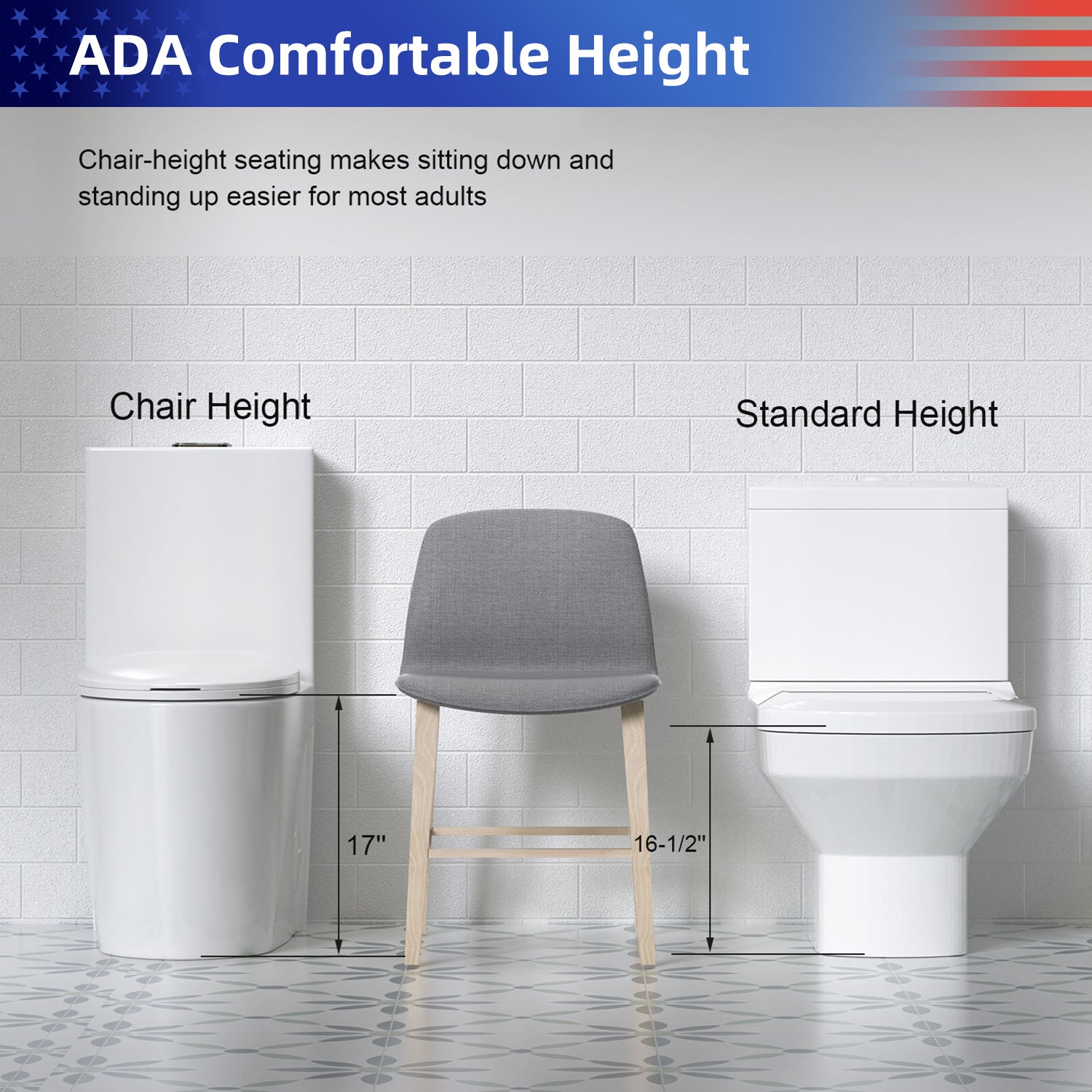 1.28/0.8 GPF Tornado Flush One-Piece Toilet, Elongated Siphonic S-Trap 12" Toilet with Soft Close Seat, Dual Flush, MAP 1000g, ADA Chair Height 17"