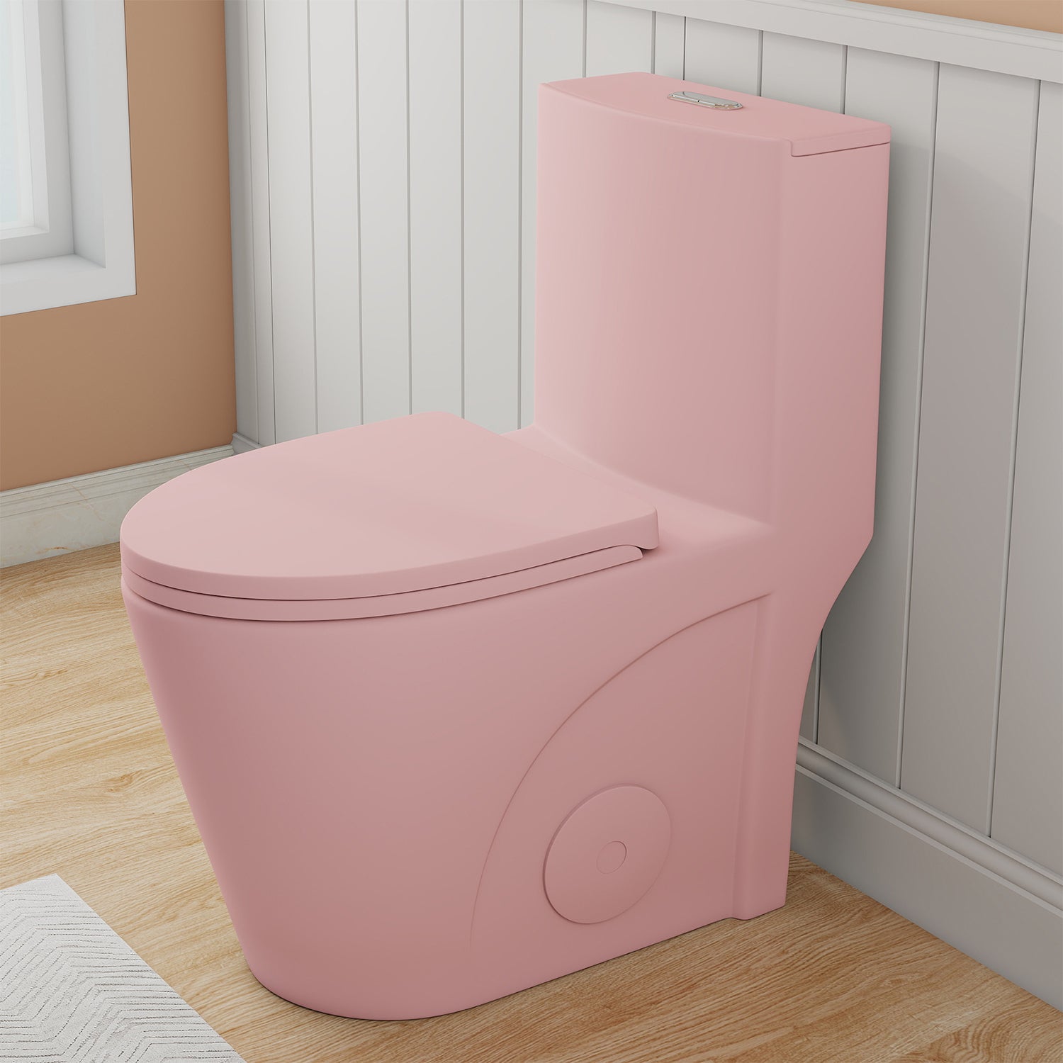 1.28/0.8 GPF Tornado Flush One-Piece Toilet, Elongated Siphonic S-Trap 12" Toilet with Soft Close Seat, Dual Flush, MAP 1000g, ADA Chair Height 17"