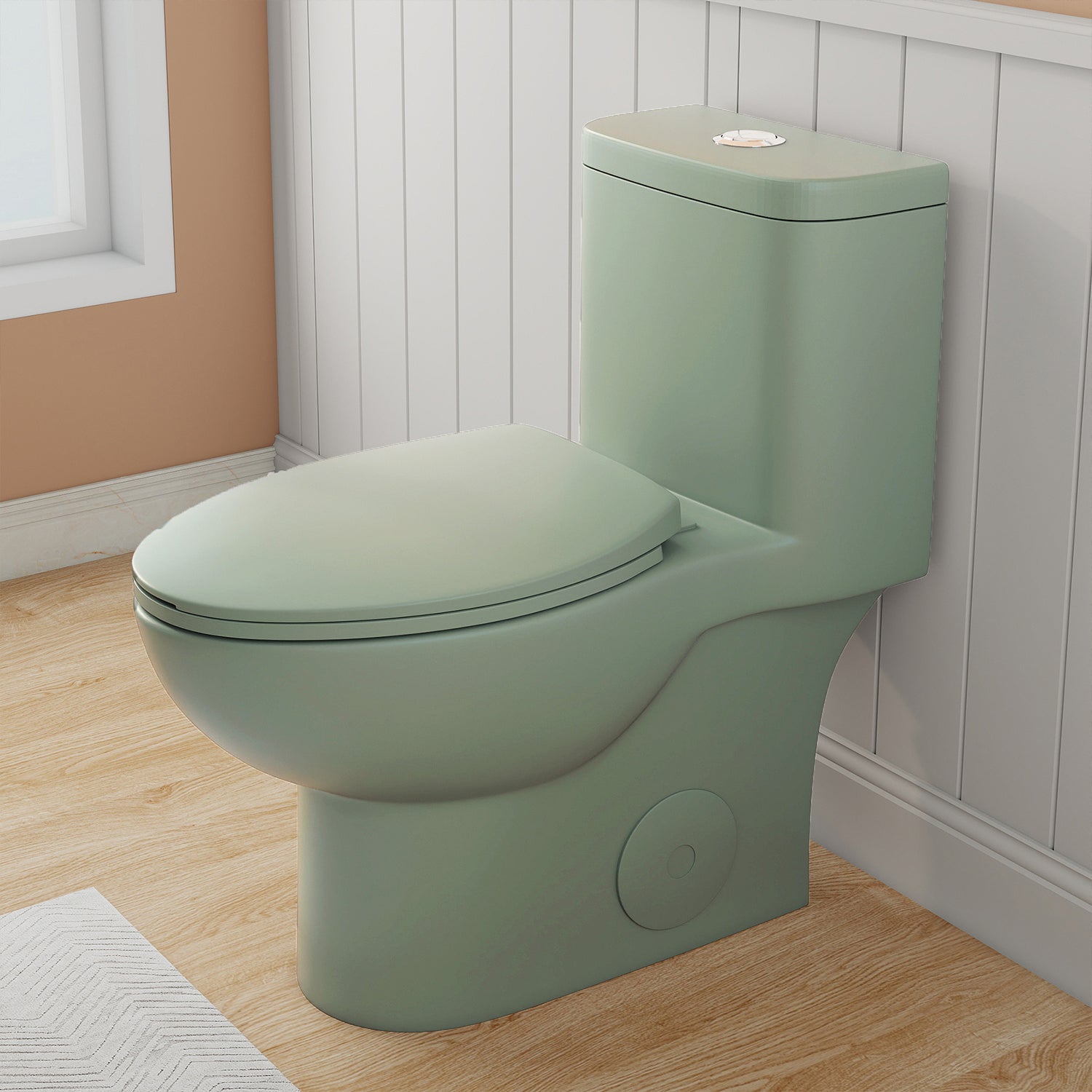 1.28/0.8 GPF Tornado Flush One-Piece Toilet, Rimless Siphonic Dual Flush Toilet with Soft Close Seat, Semi-Elongated Bowl, 12" S-Trap, MAP 1000g, ADA Comfort Height 17"