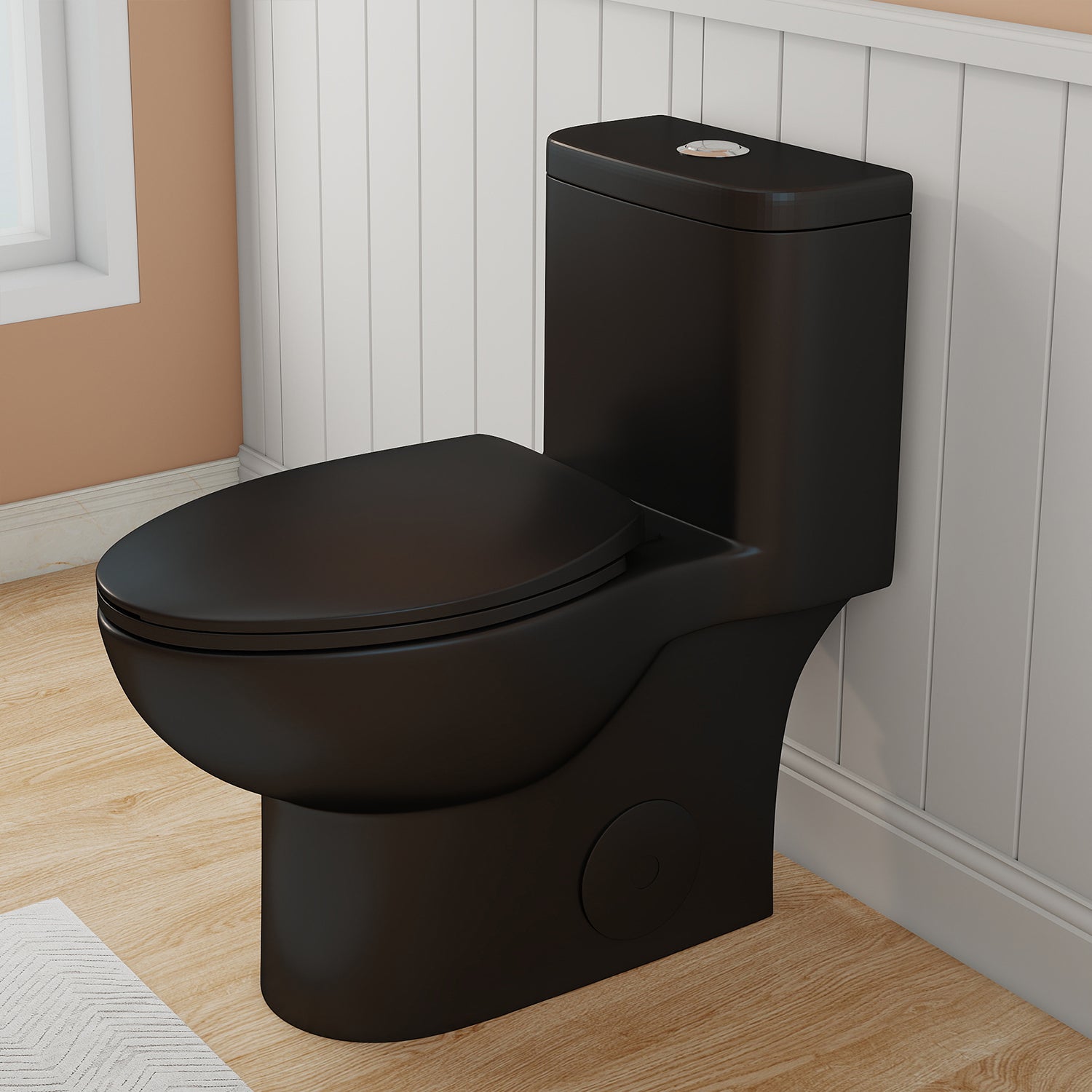 1.28/0.8 GPF Tornado Flush One-Piece Toilet, Rimless Siphonic Dual Flush Toilet with Soft Close Seat, Semi-Elongated Bowl, 12" S-Trap, MAP 1000g, ADA Comfort Height 17"