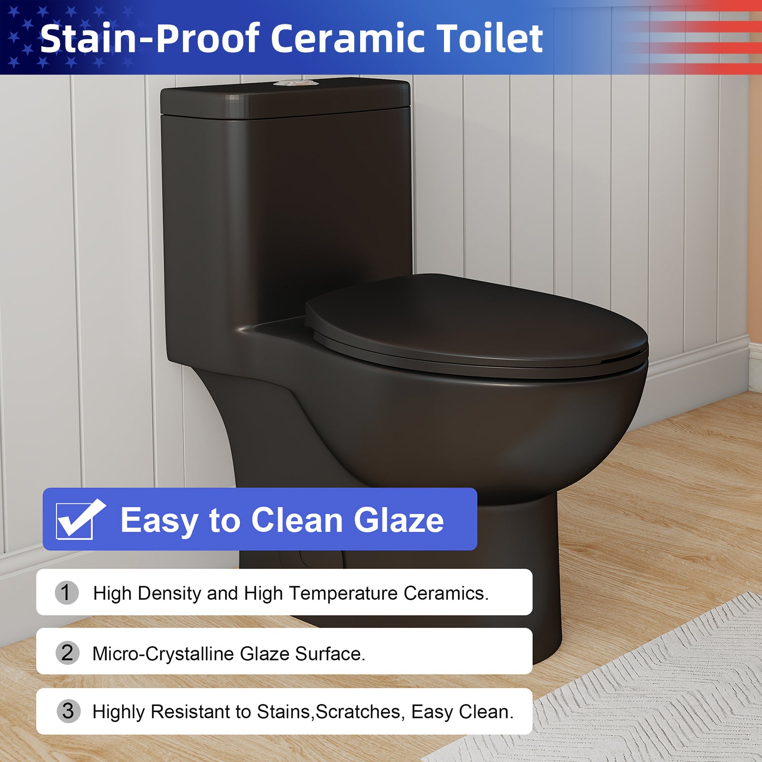 1.28/0.8 GPF Tornado Flush One-Piece Toilet, Rimless Siphonic Dual Flush Toilet with Soft Close Seat, Semi-Elongated Bowl, 12" S-Trap, MAP 1000g, ADA Comfort Height 17"