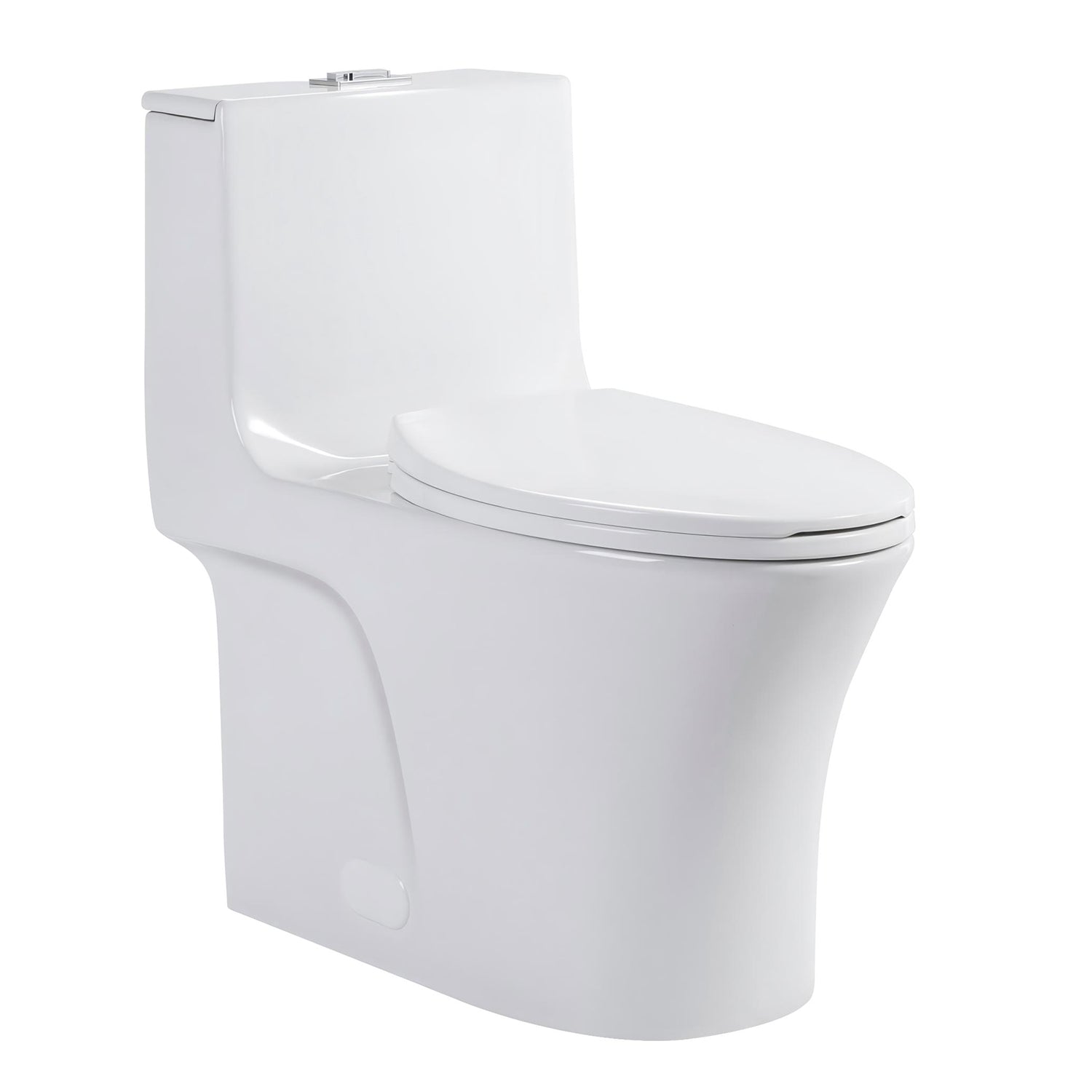 1.28/0.8 GPF Tornado Flush One-Piece Elongated Toilet, Siphonic S-Trap 12", Soft-Close Quick-Release Seat, Top Button Dual Flush, MAP 1000g, ADA Comfort Height 17"