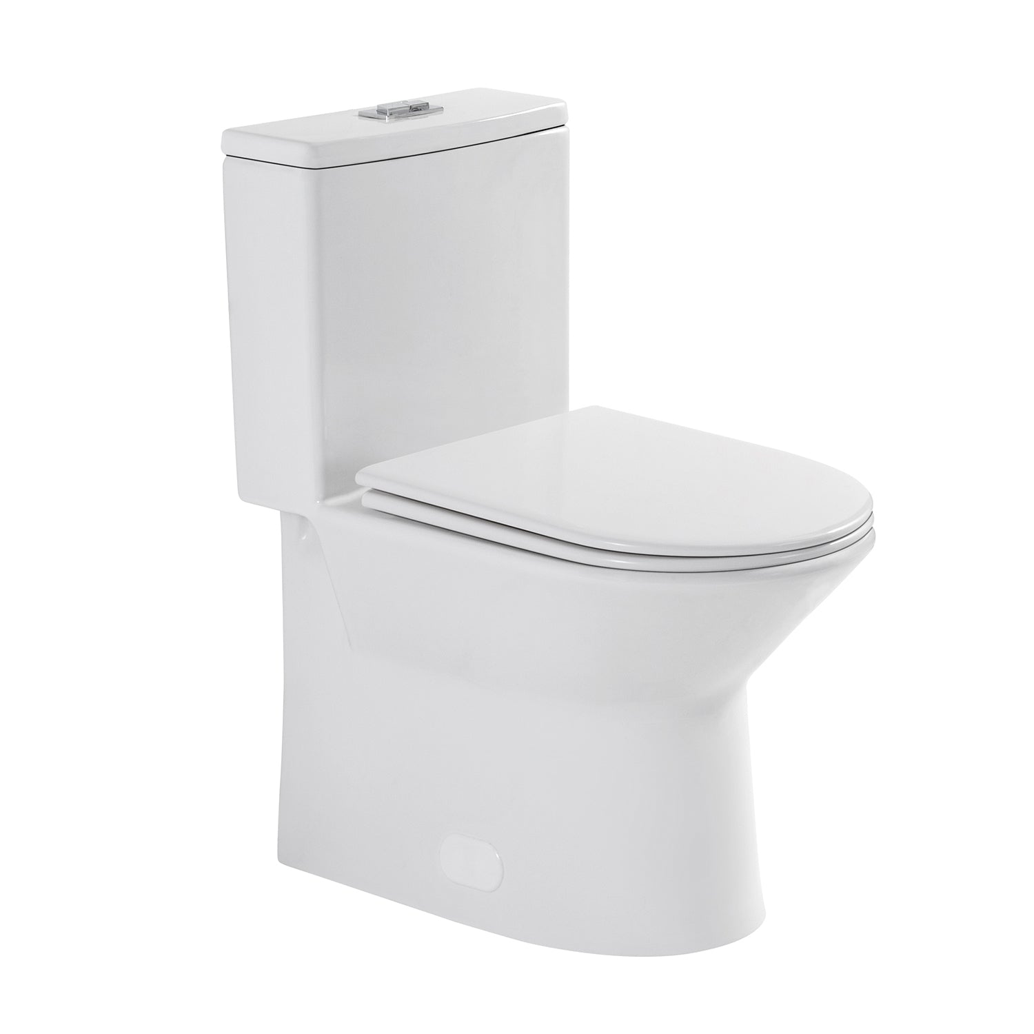 Gloss White 1.28/0.8 GPF Tornado Flush One-Piece Toilet, Rimless Siphonic Dual Flush Toilet with Soft-Close Seat, Semi-Elongated Bowl, 12" S-Trap, MAP 1000g, ADA Comfort Height 17"