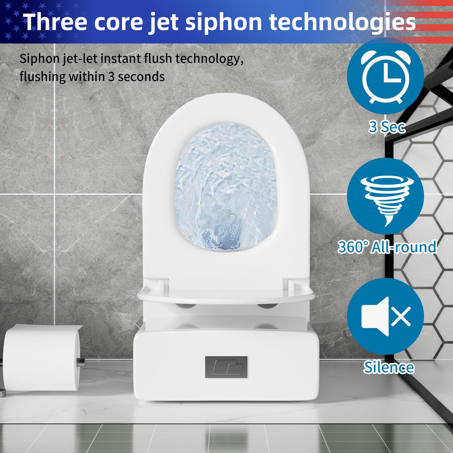 Gloss White 1.28/0.8 GPF Tornado Flush One-Piece Toilet, Rimless Siphonic Dual Flush Toilet with Soft-Close Seat, Semi-Elongated Bowl, 12" S-Trap, MAP 1000g, ADA Comfort Height 17"
