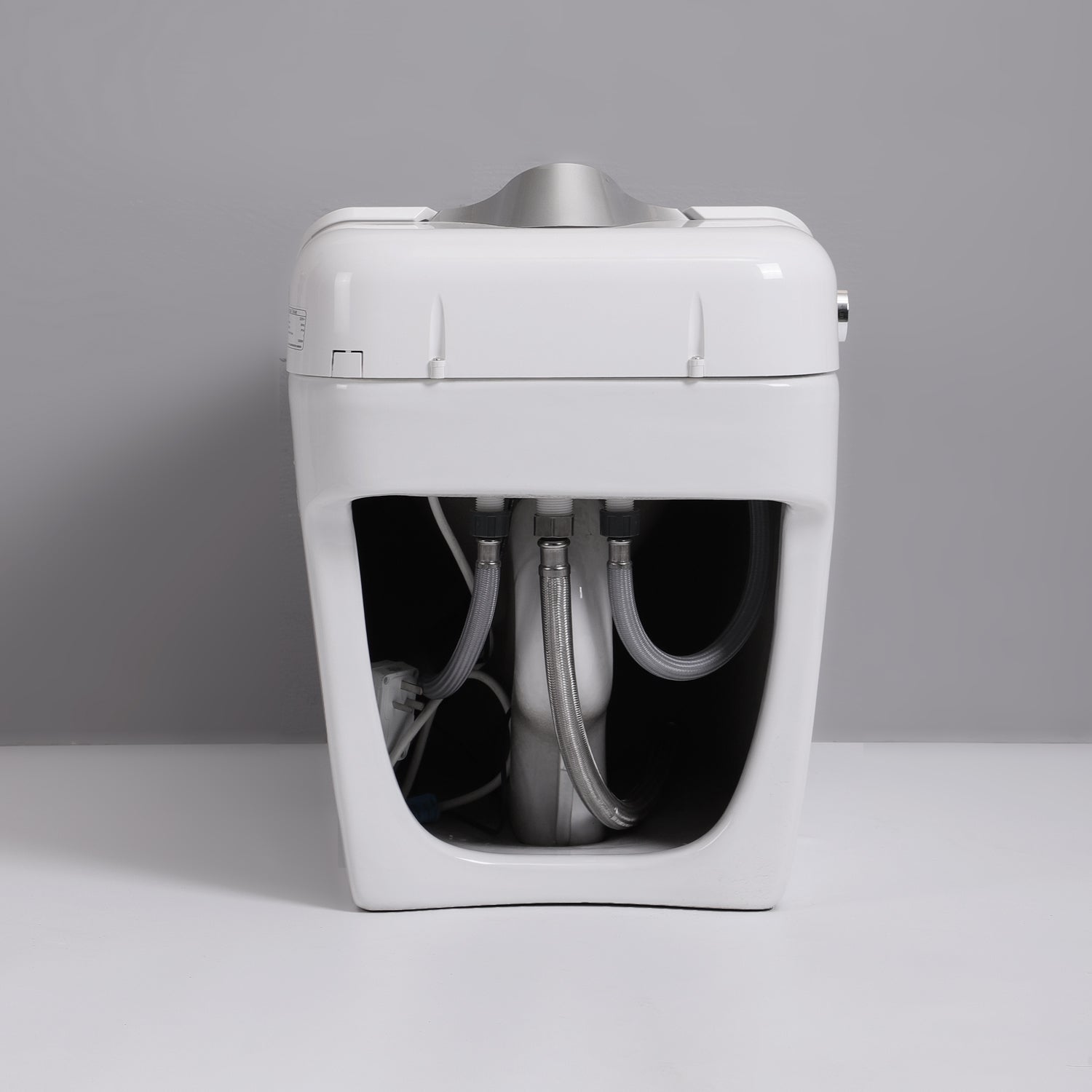 Smart Toilet Bidet Combo with Foot Sensor Open Cover & Seat, 1.28 GPF Siphon Jet Flush, Self-Cleaning Nozzle, 3-Level Heated Seat, Warm Air Dryer, Night Light, LED Display, Auto Flush, Soft-Close Seat, Remote & Knob Control