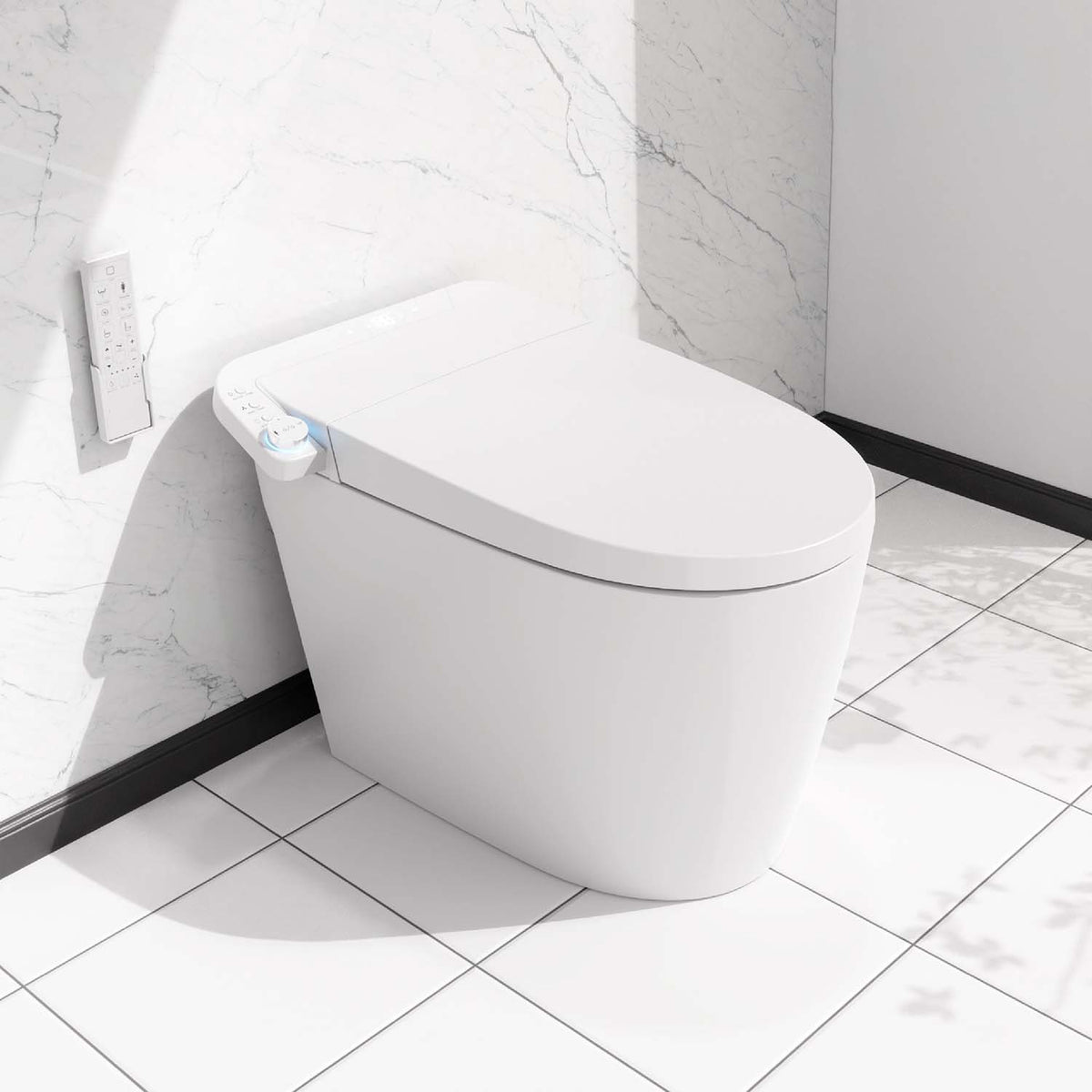 Rainlex Smart Toilet Bidet, One Piece Electric Toilet with Heated Seat, Auto Flush, Warm Air Dryer, Wireless Remote & Self Cleaning Nozzle (T32)