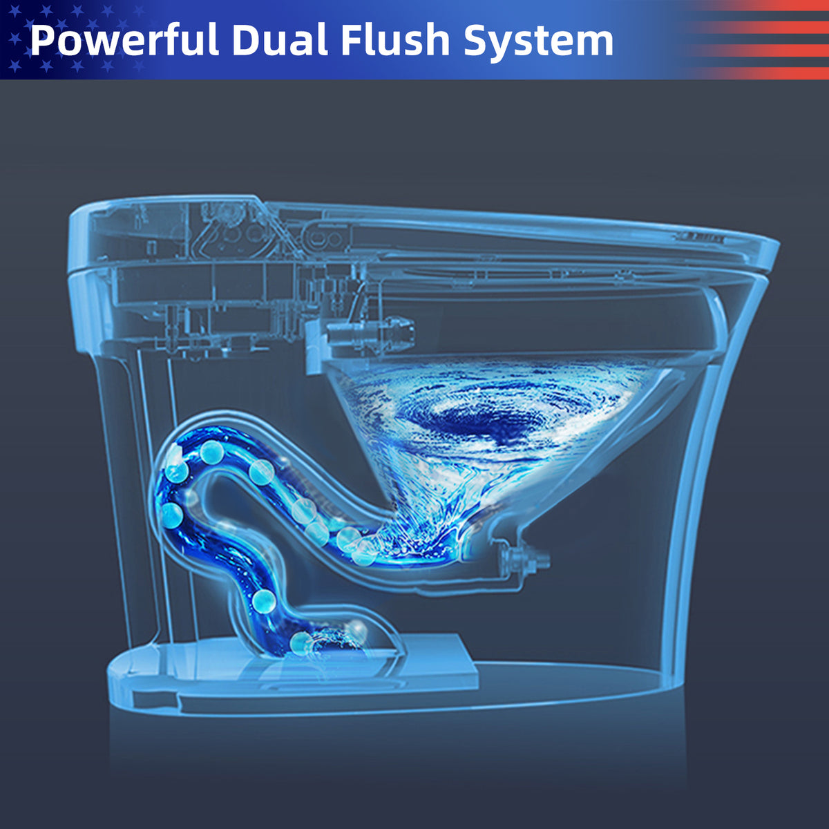 Rainlex Smart One Piece Toilet with Heated Seat, Dual Flush 1.0/1.28 GPF, Tankless Design, Foot Sensor, Night Light & Knob Control（T42）