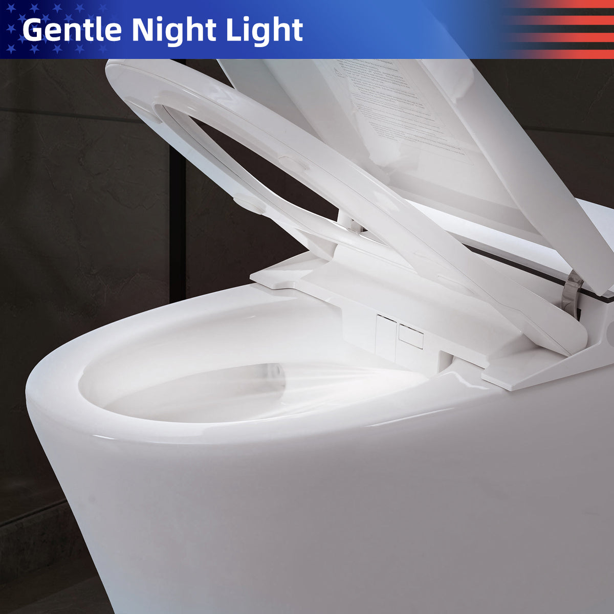 Rainlex Smart One Piece Toilet with Heated Seat, Dual Flush 1.0/1.28 GPF, Tankless Design, Foot Sensor, Night Light & Knob Control（T42）