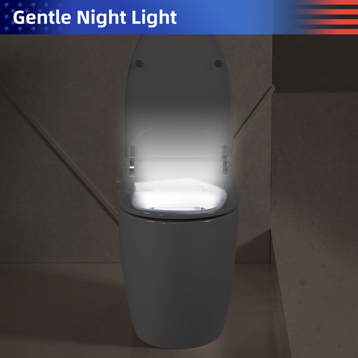 Rainlex Smart Tankless One Piece Toilet with Heated Seat, Auto Flush, Foot Sensor, Power Outage Flush, Night Light & Knob Control（T43）