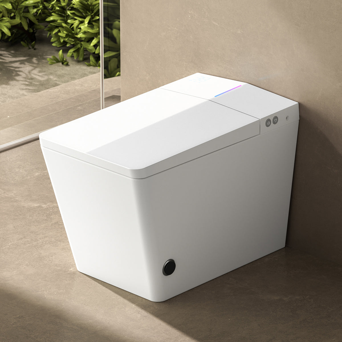 Rainlex Square Smart Bidet Toilet with Built-in Tank, Heated Seat, Instant Warm Water Wash, Auto Flush, Foot Sensor & Remote Control（T45）