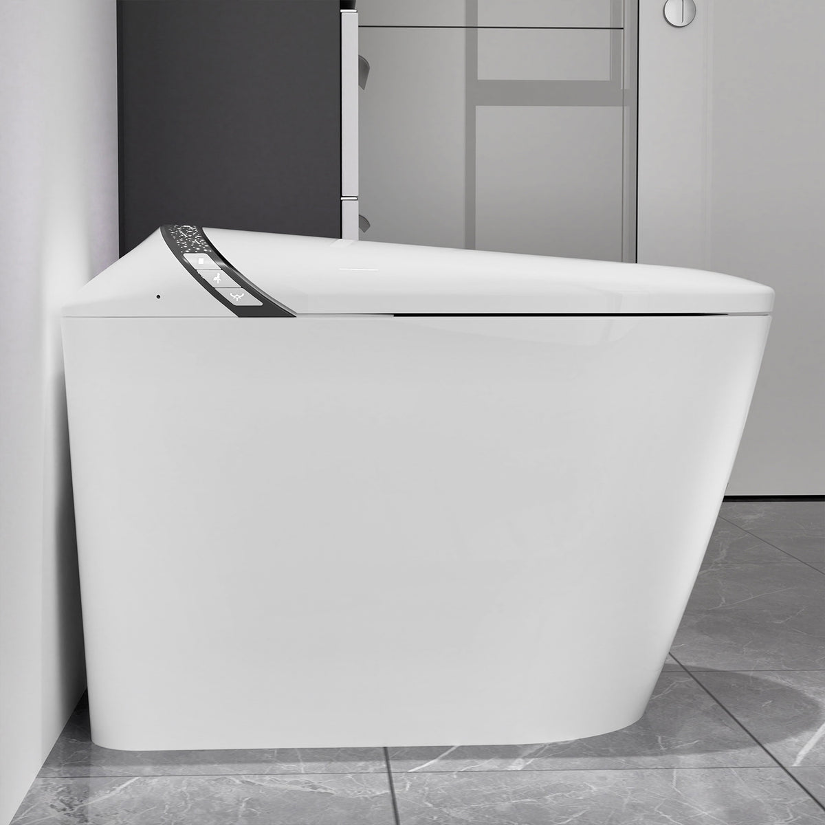 Rainlex Tankless Smart Bidet Toilet with Auto Open Lid, Heated Seat, Warm Water Wash, Dryer, Foot Sensor & Remote Control(T46)